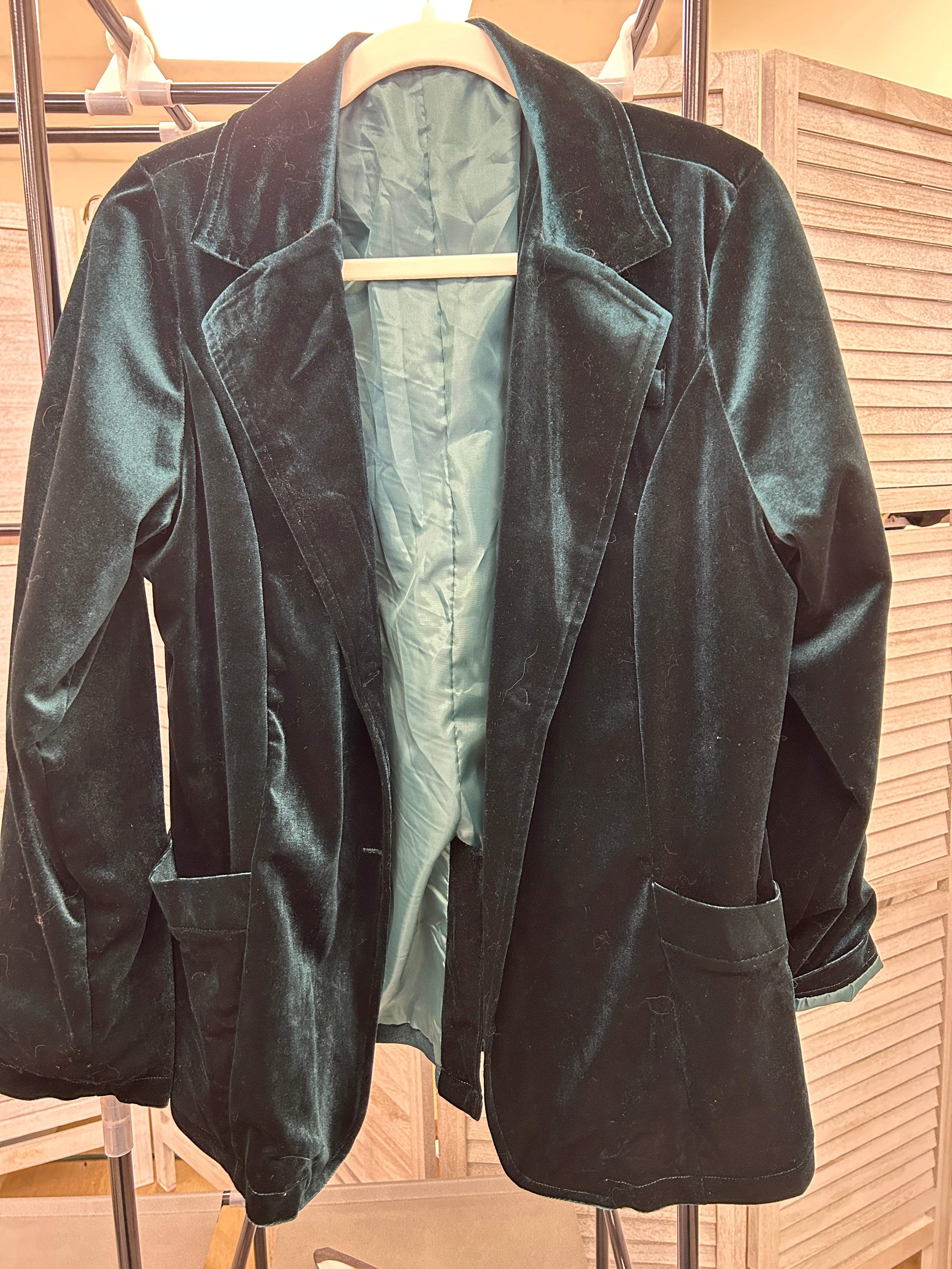 Luxe green velvet jacket