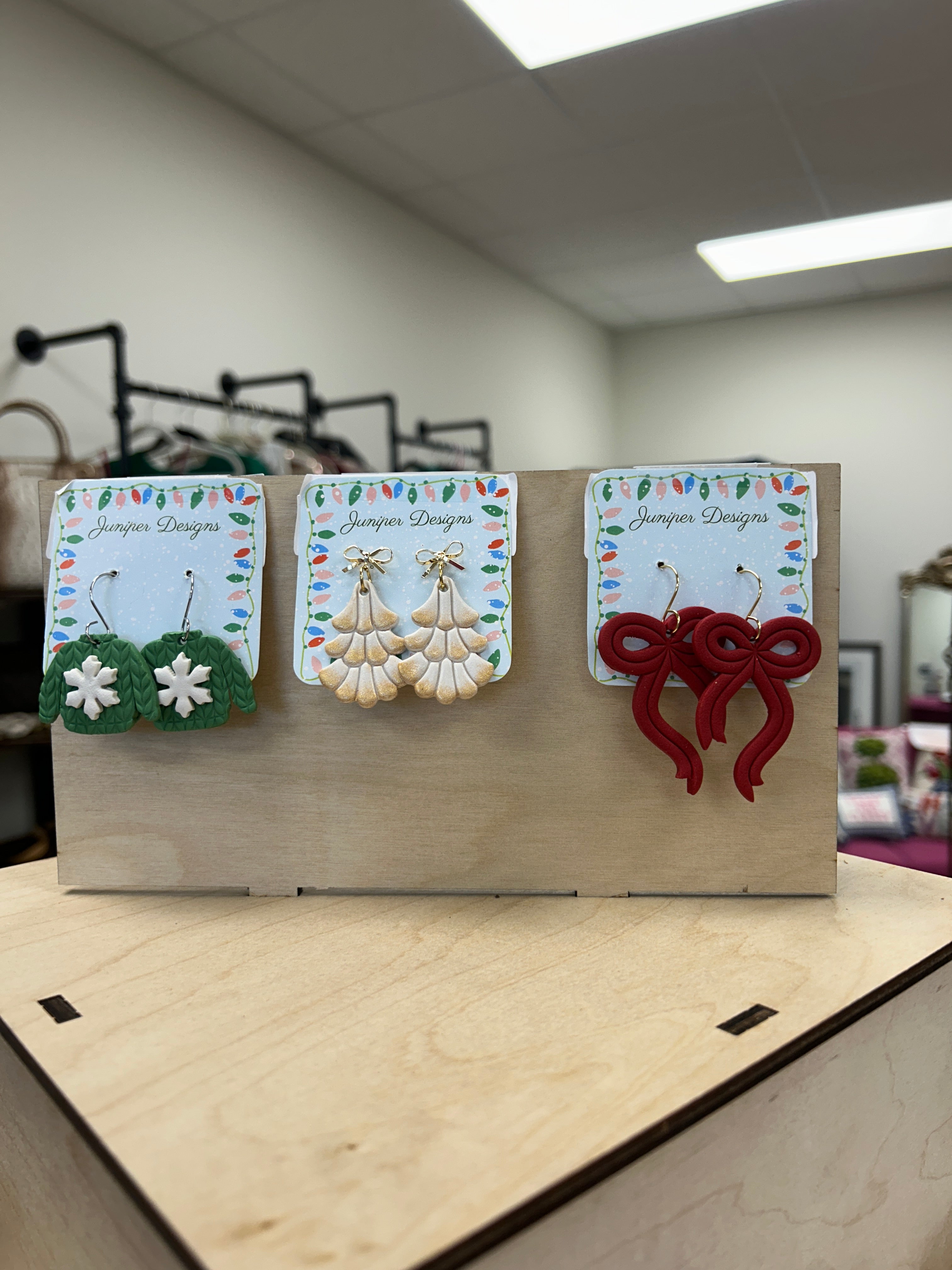Christmas sweater earrings