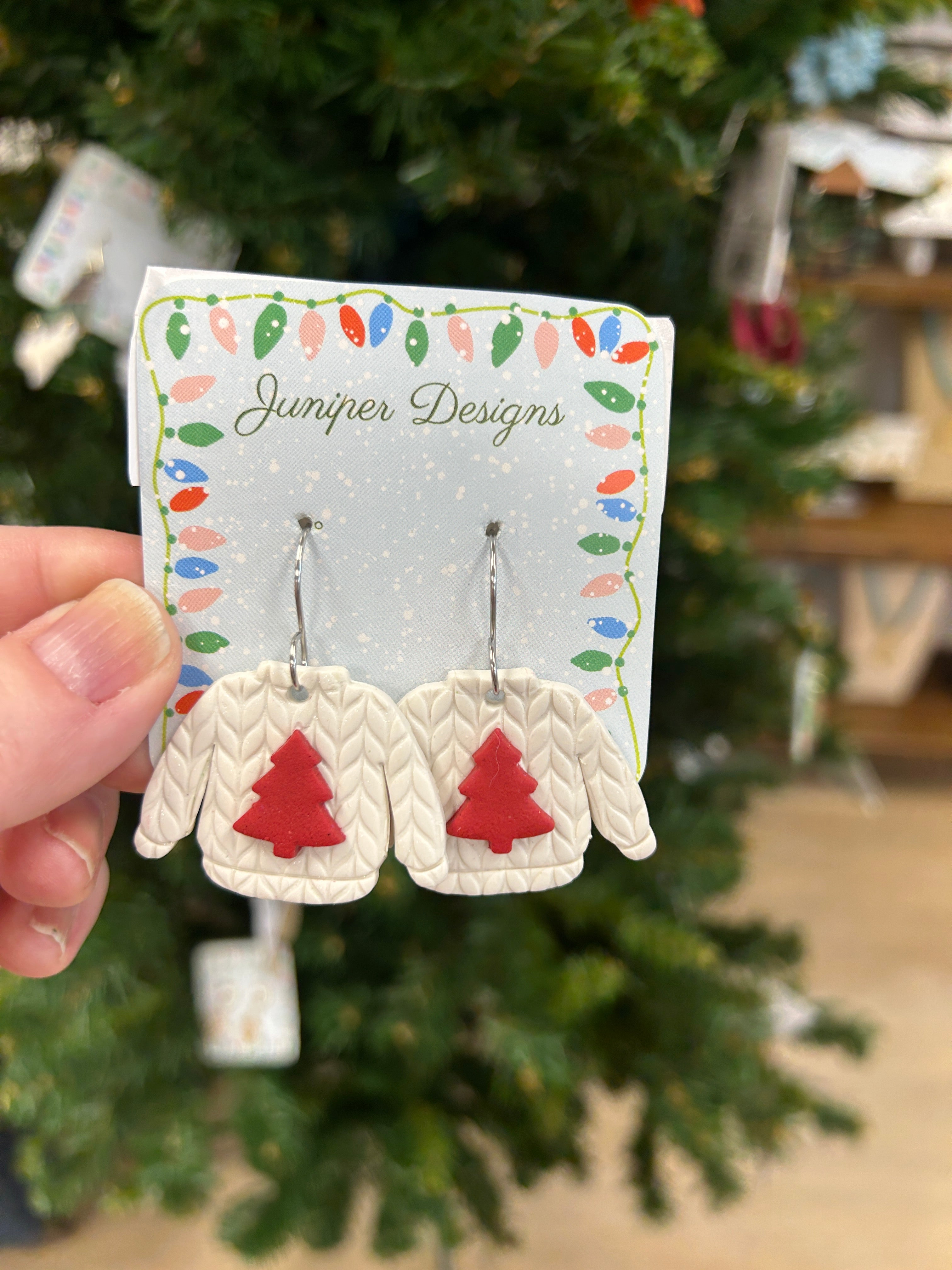 Christmas sweater earrings
