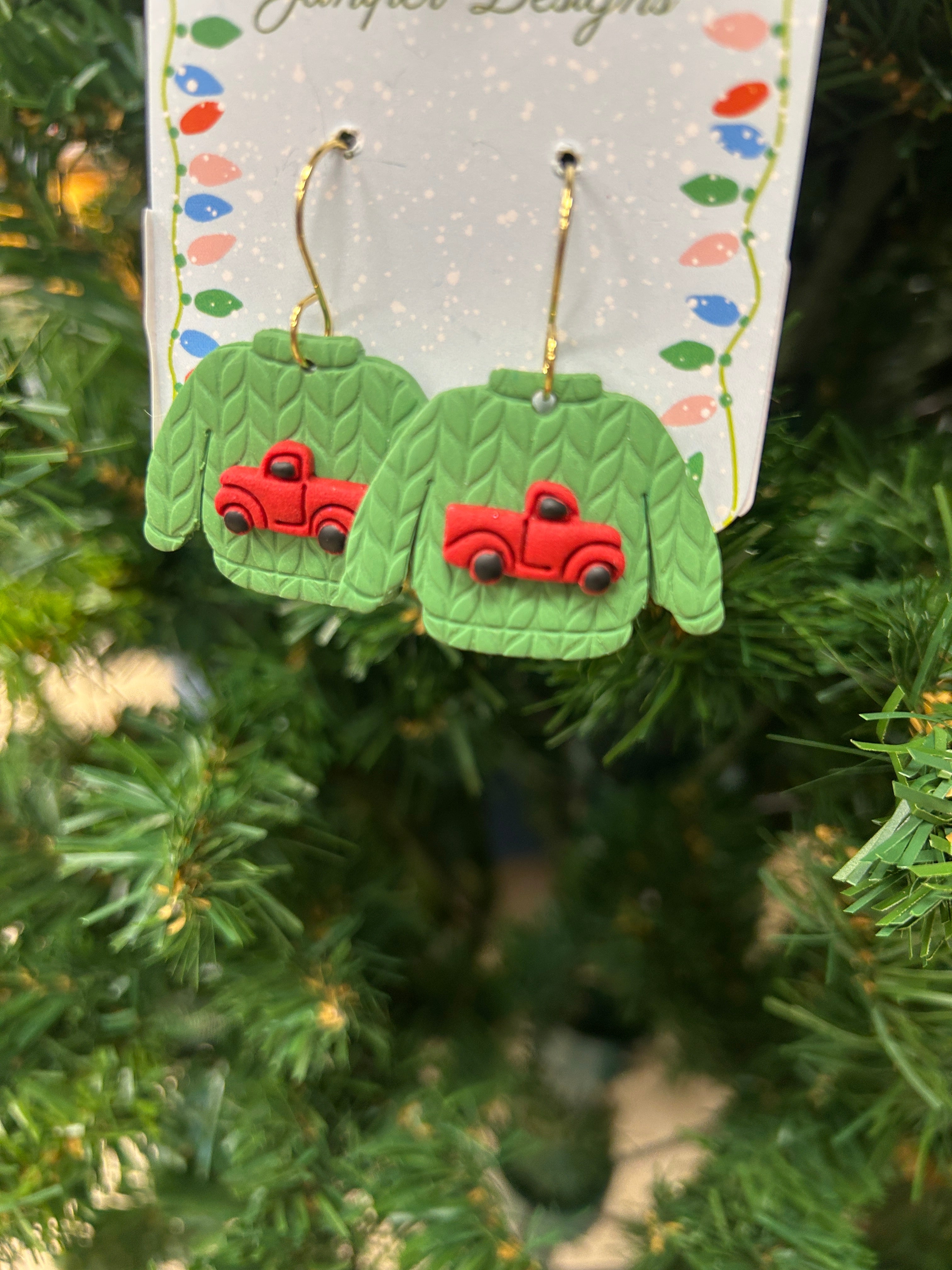 Christmas sweater earrings