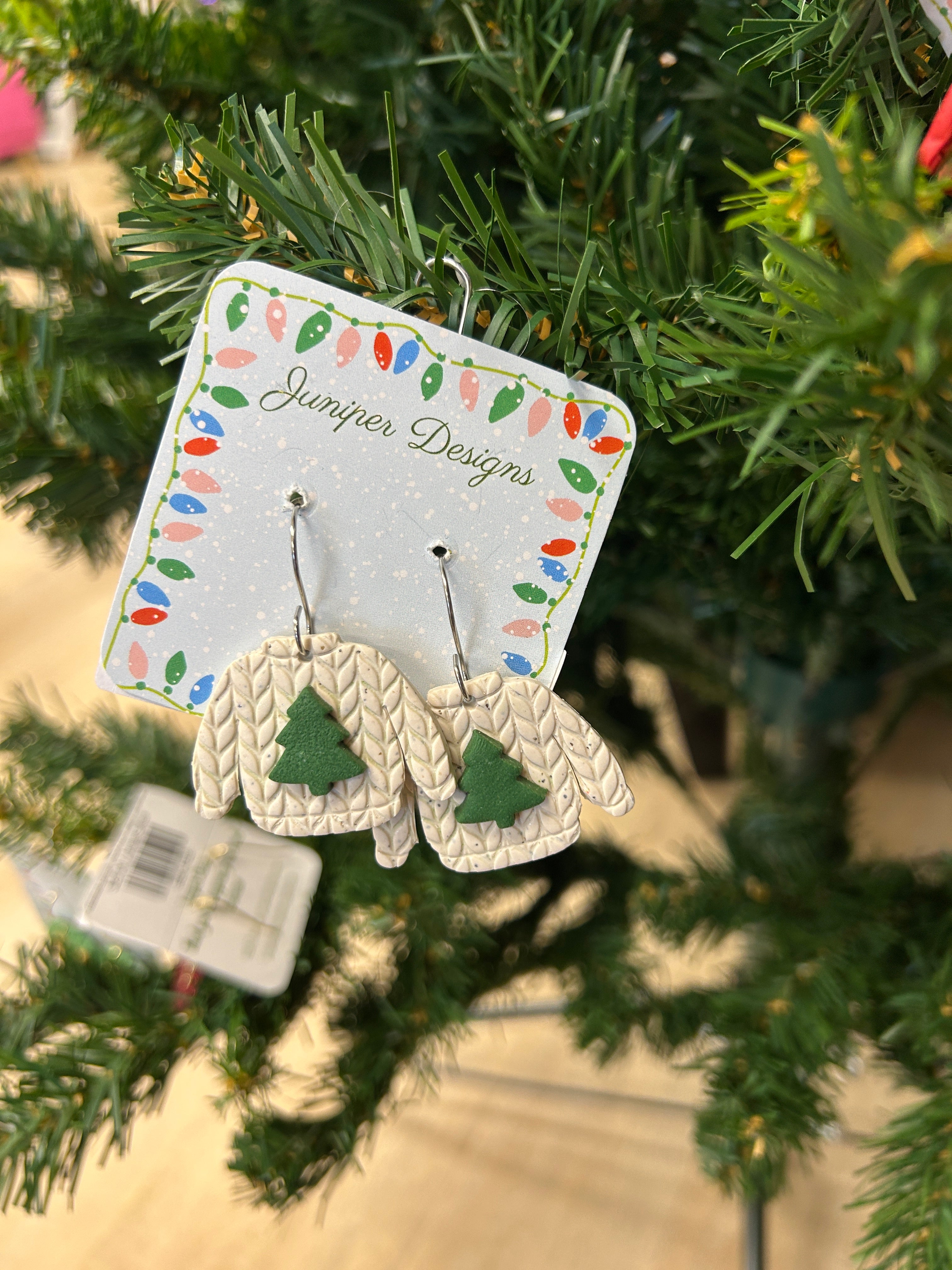 Christmas sweater earrings