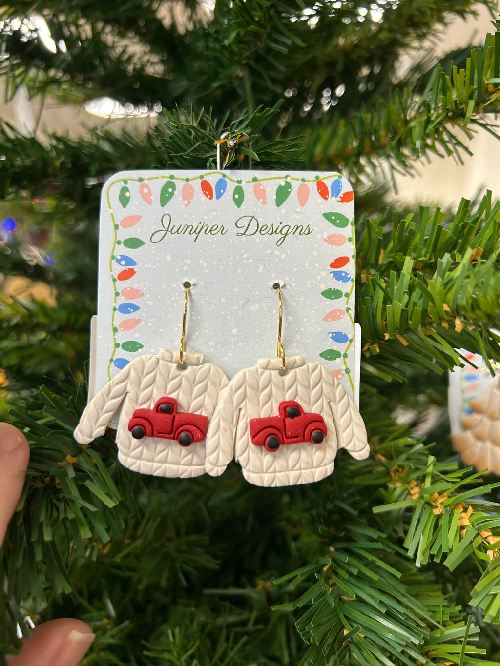 Christmas sweater earrings