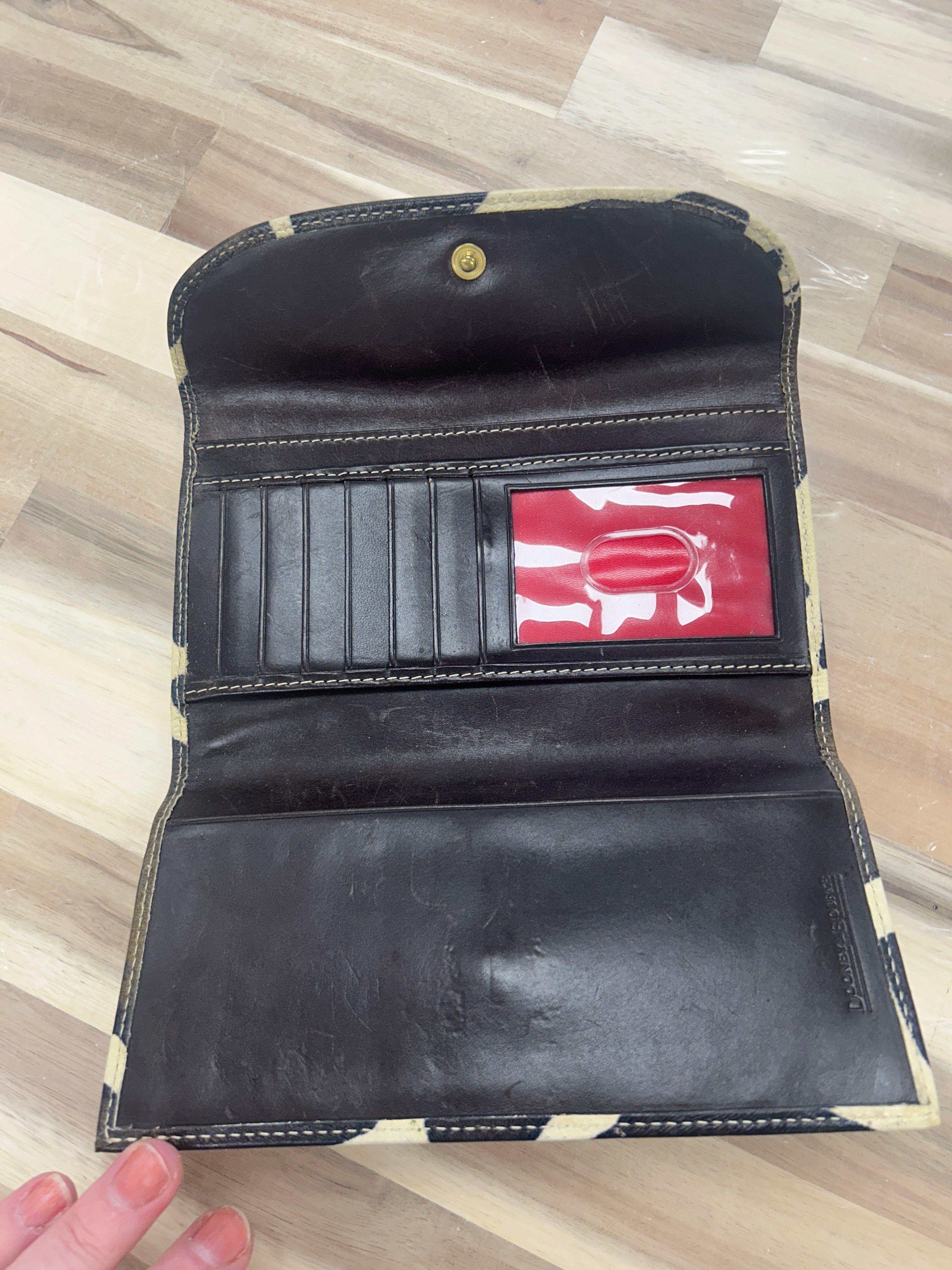 (Vintage) Dooney & Bourke Leather Giraffe pattern hobo bag and matching wallet