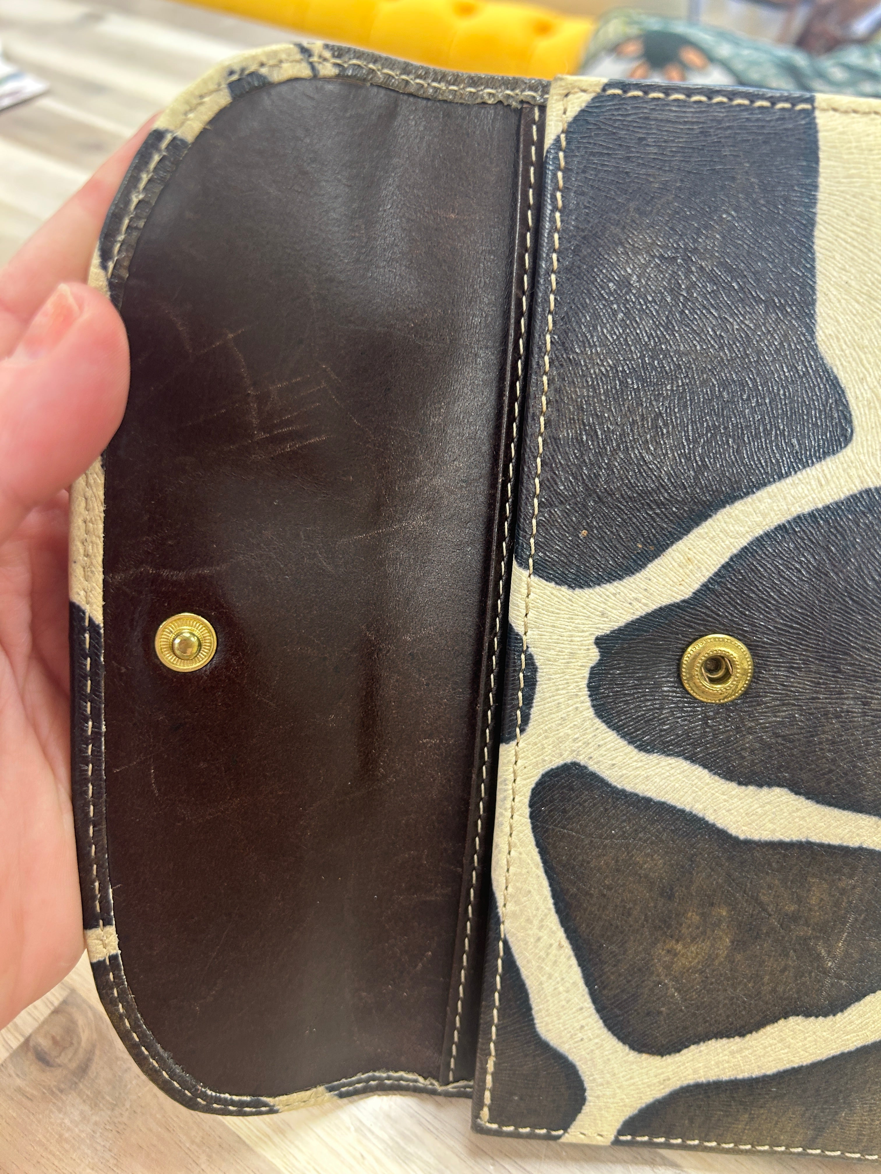 (Vintage) Dooney & Bourke Leather Giraffe pattern hobo bag and matching wallet