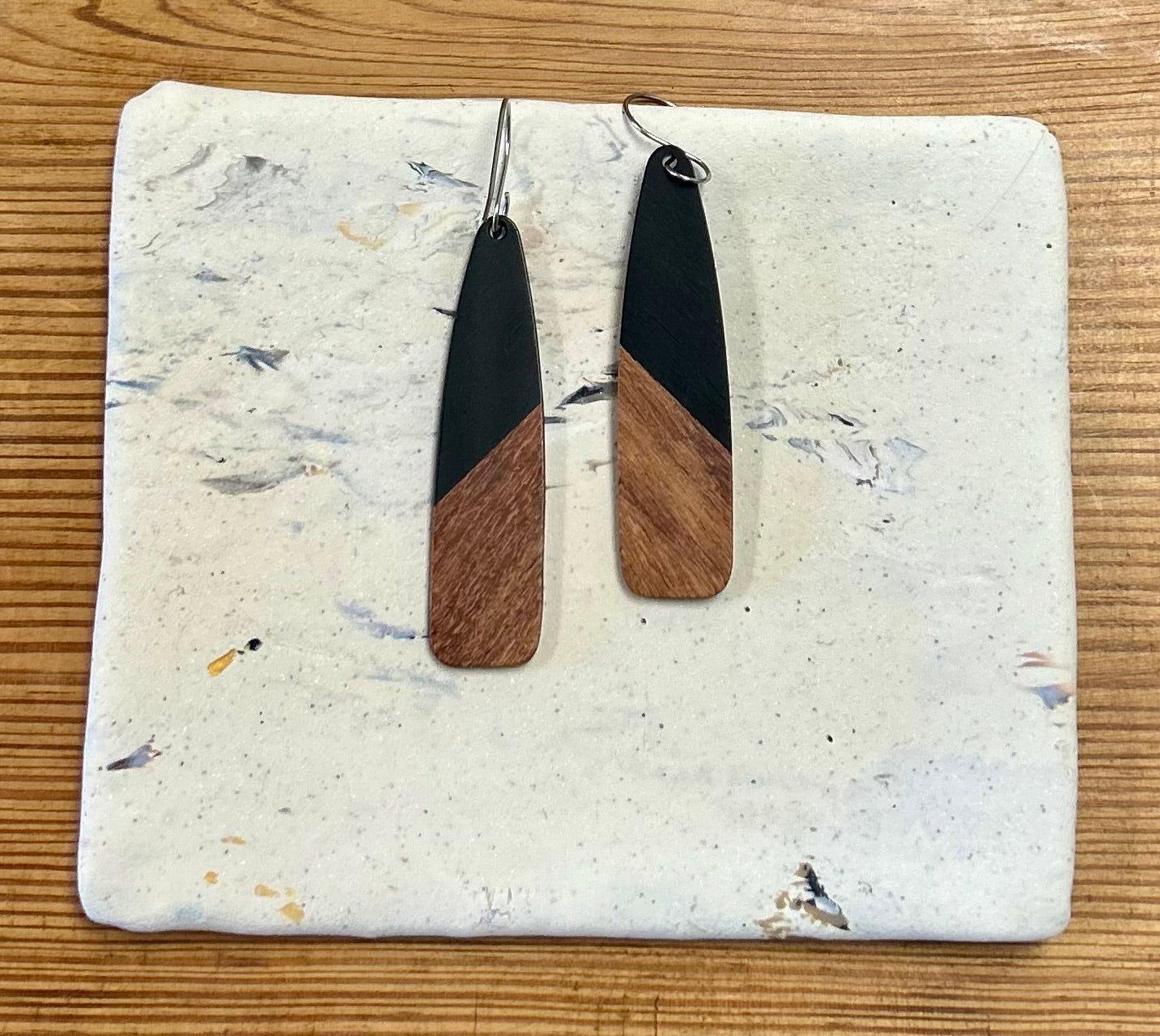 Handmade Earrings - Wood and Acrylic Design-Unique Artisan Jewelry | Juniper Skies