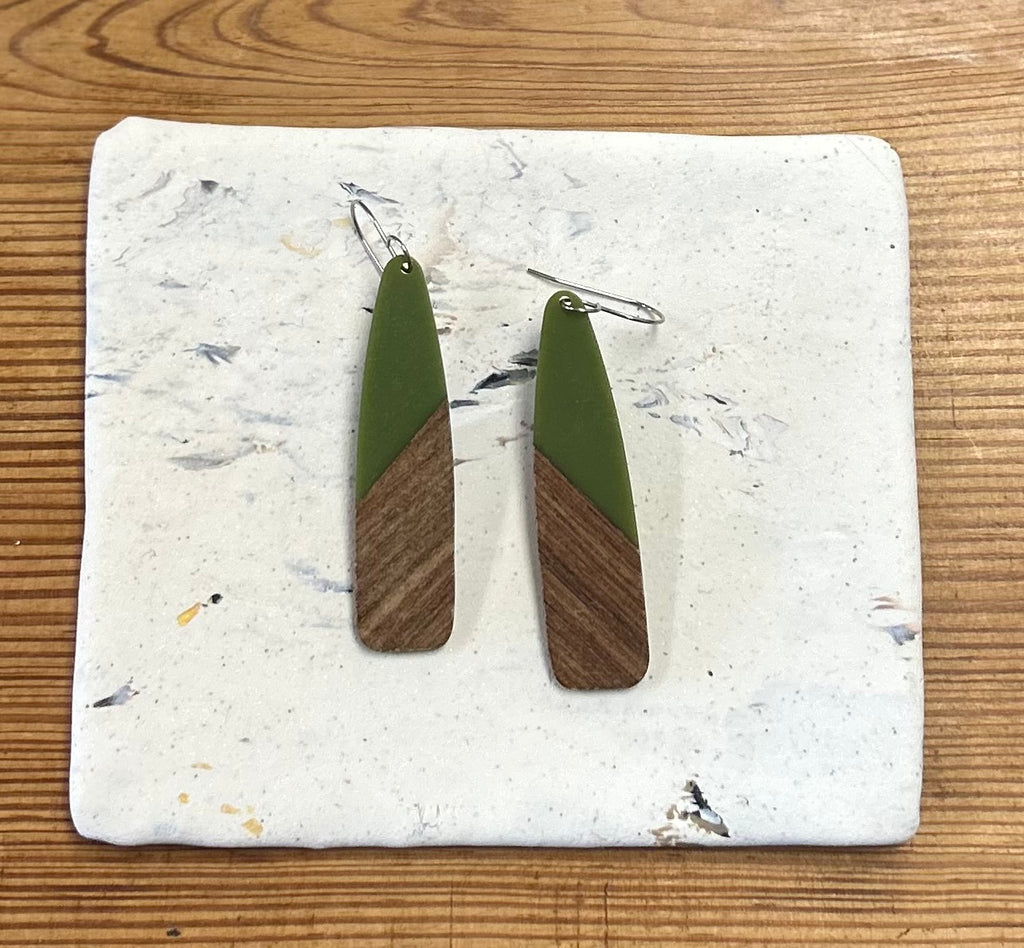Handmade Earrings - Wood and Acrylic Design-Unique Artisan Jewelry | Juniper Skies