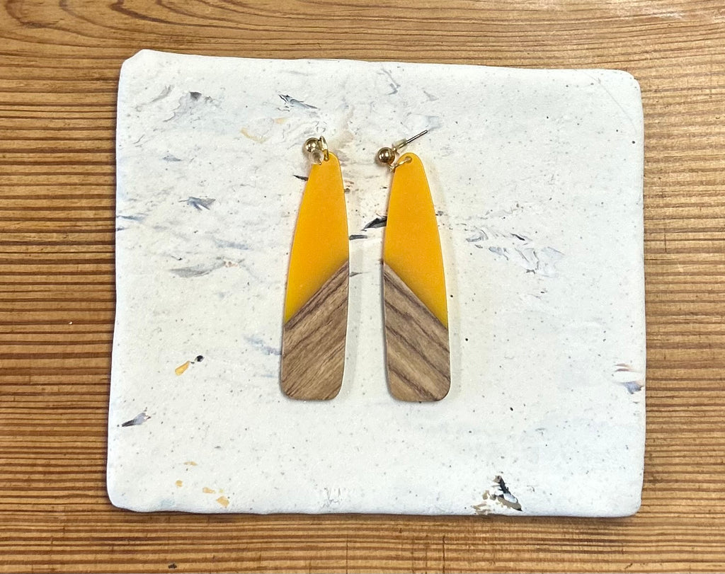 Handmade Earrings - Wood and Acrylic Design-Unique Artisan Jewelry | Juniper Skies