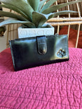Patricia Nash Black leather bifold wallet (pre-owned)
