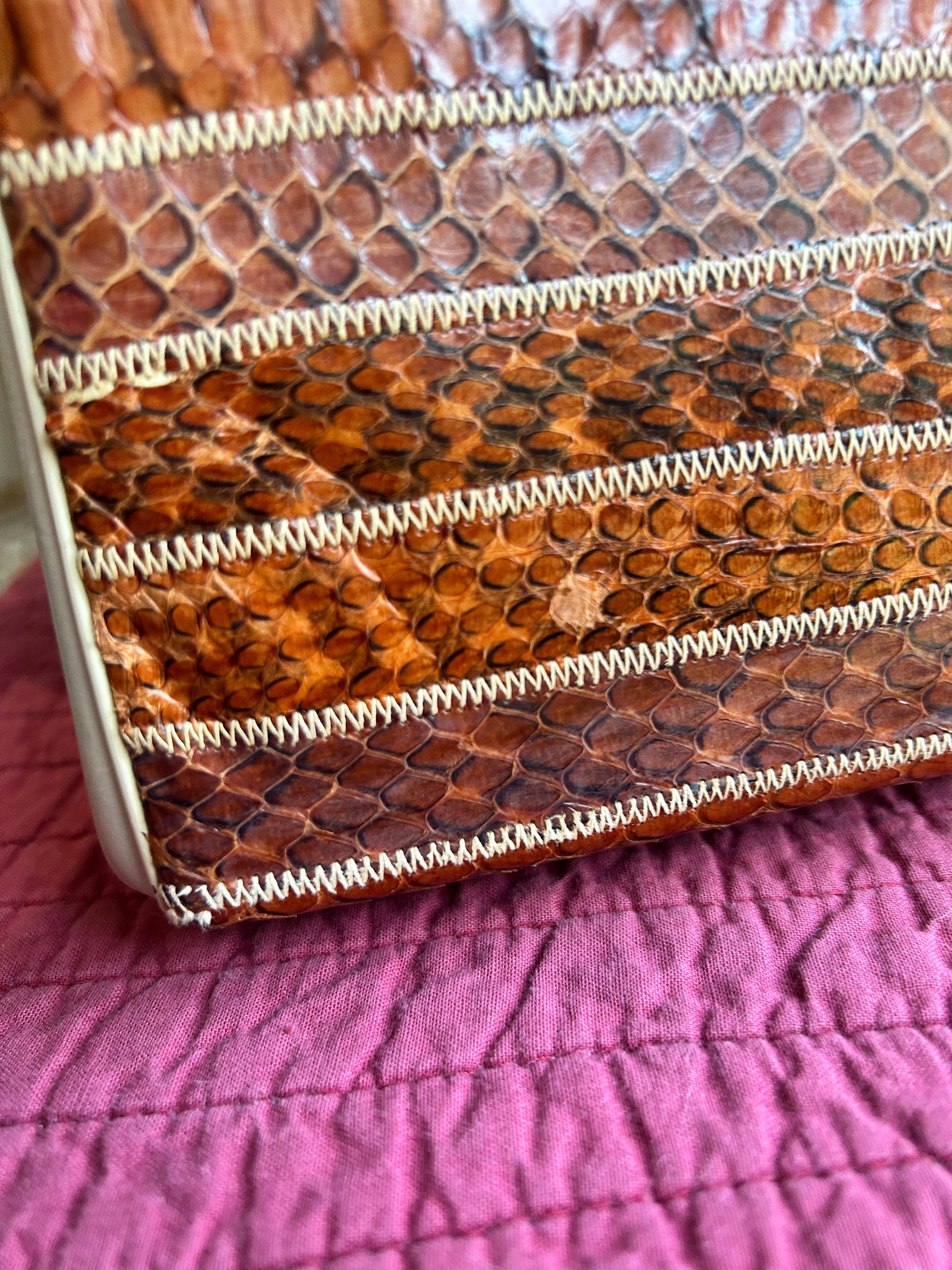 Classic 60's/70's style vintage Snakeskin handbag (pre-owned)