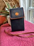 Dooney & Bourke Pebbled Leather Crossbody | Navy + Tan Trim (pre-owned)