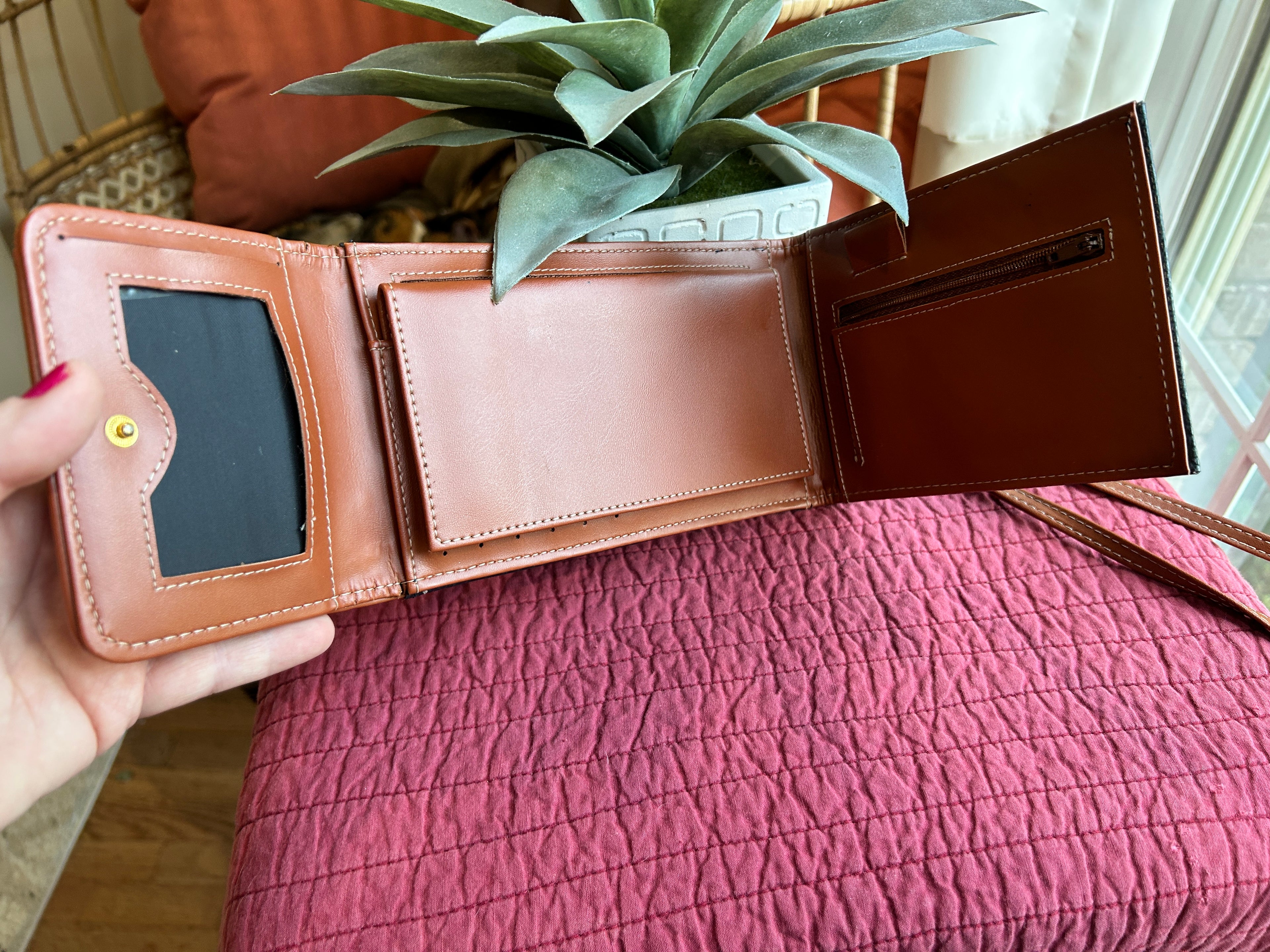 Dooney & Bourke Pebbled Leather Crossbody | Navy + Tan Trim (pre-owned)