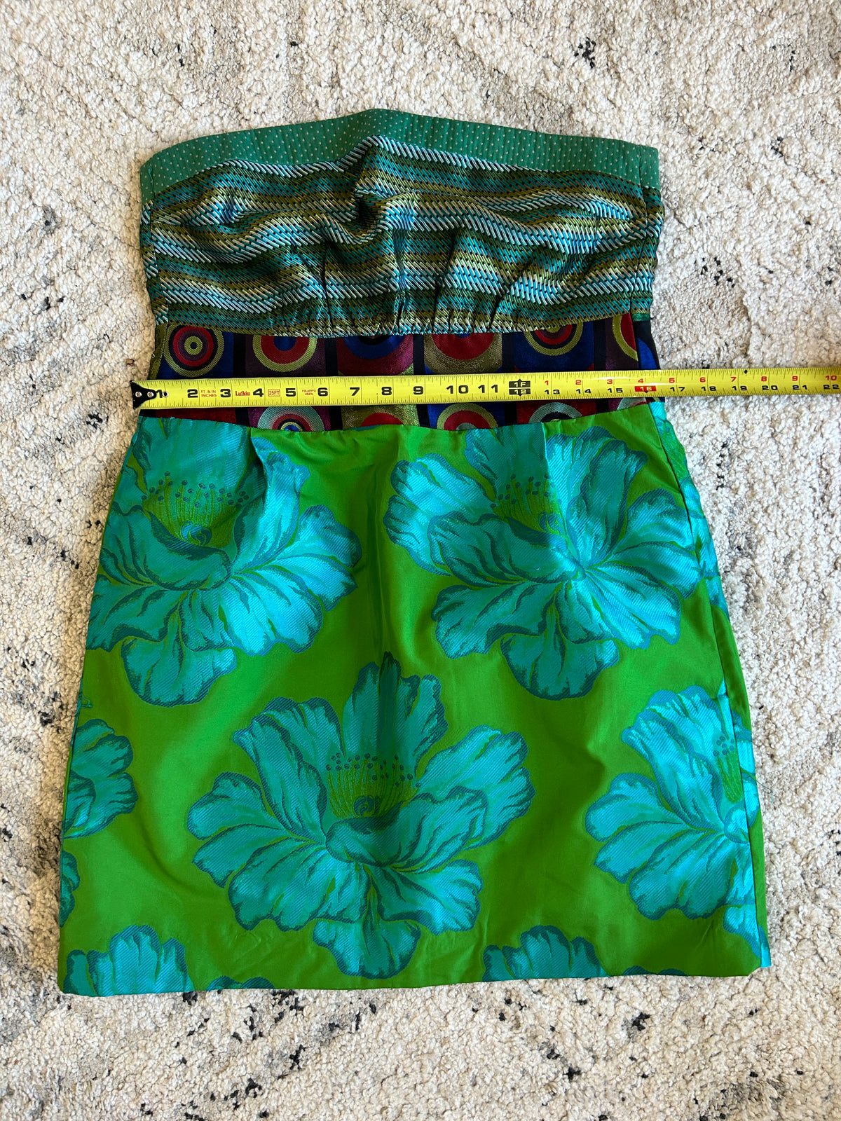 Desigual Strapless Mixed-Print Floral Dress EUR sz 44 US sz 12