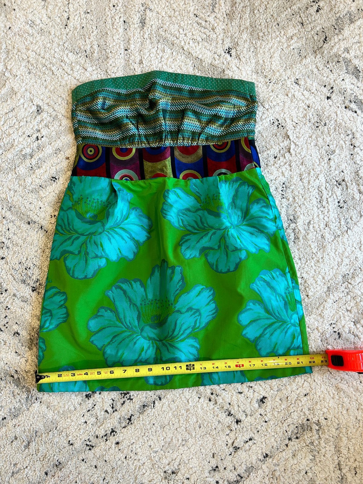 Desigual Strapless Mixed-Print Floral Dress EUR sz 44 US sz 12