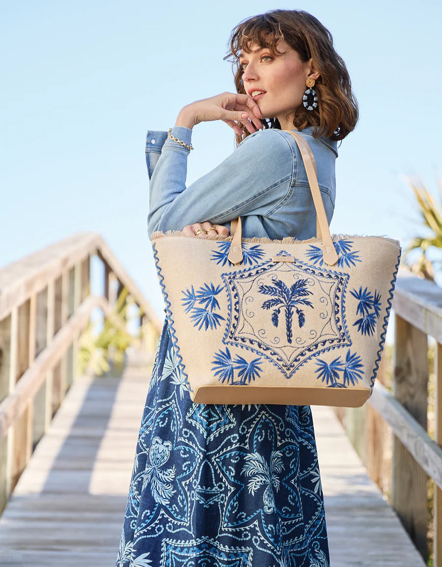 Beach Tote| Spartina 449| Ogeechee Palm Medallion