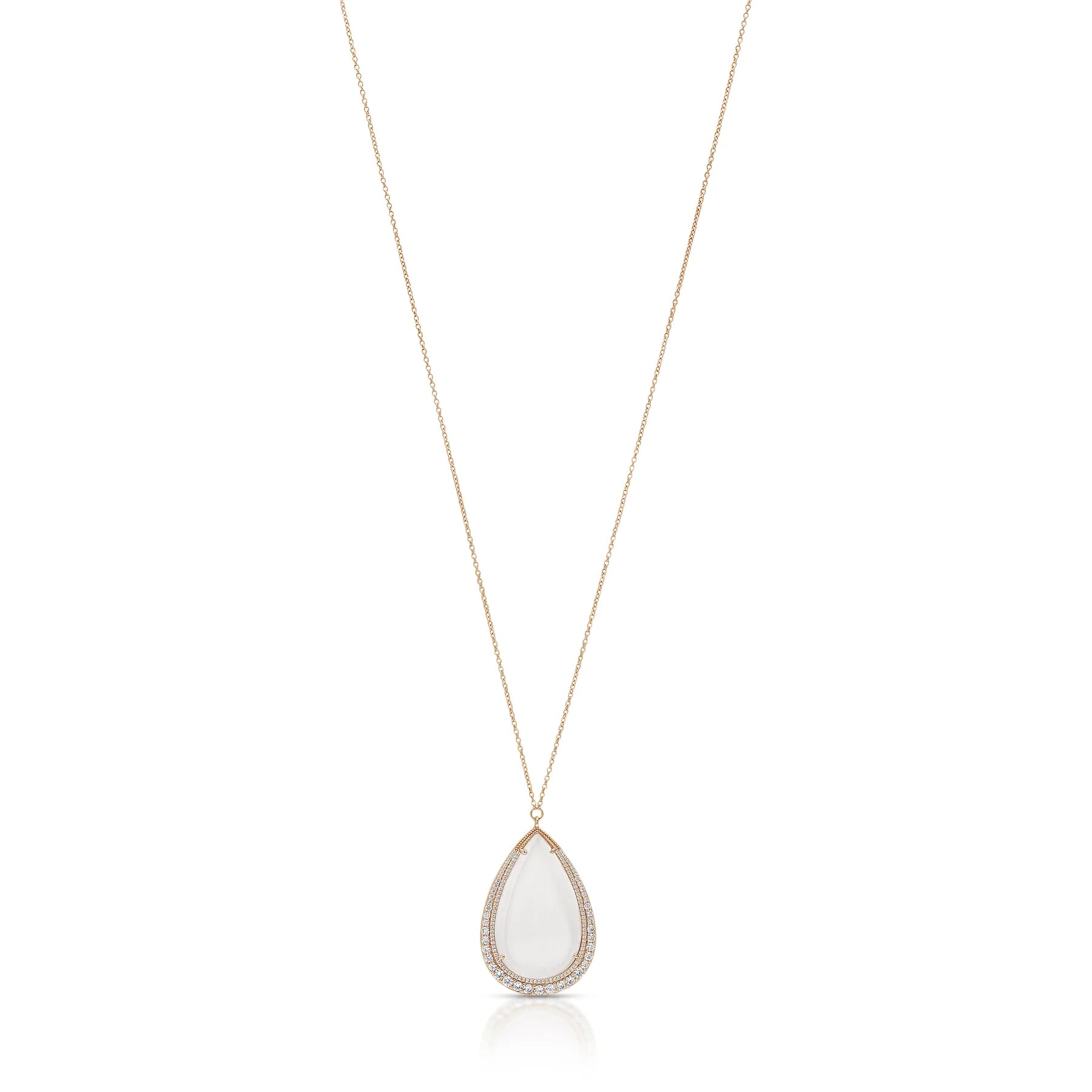 Aria Diamond Magnifier Pendant Necklace| Moderne Monocle| Gold
