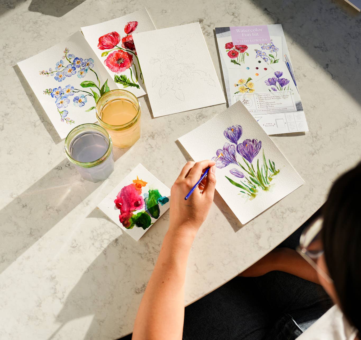 Wildflowers Watercolor All-In-1 Kit for Beginners