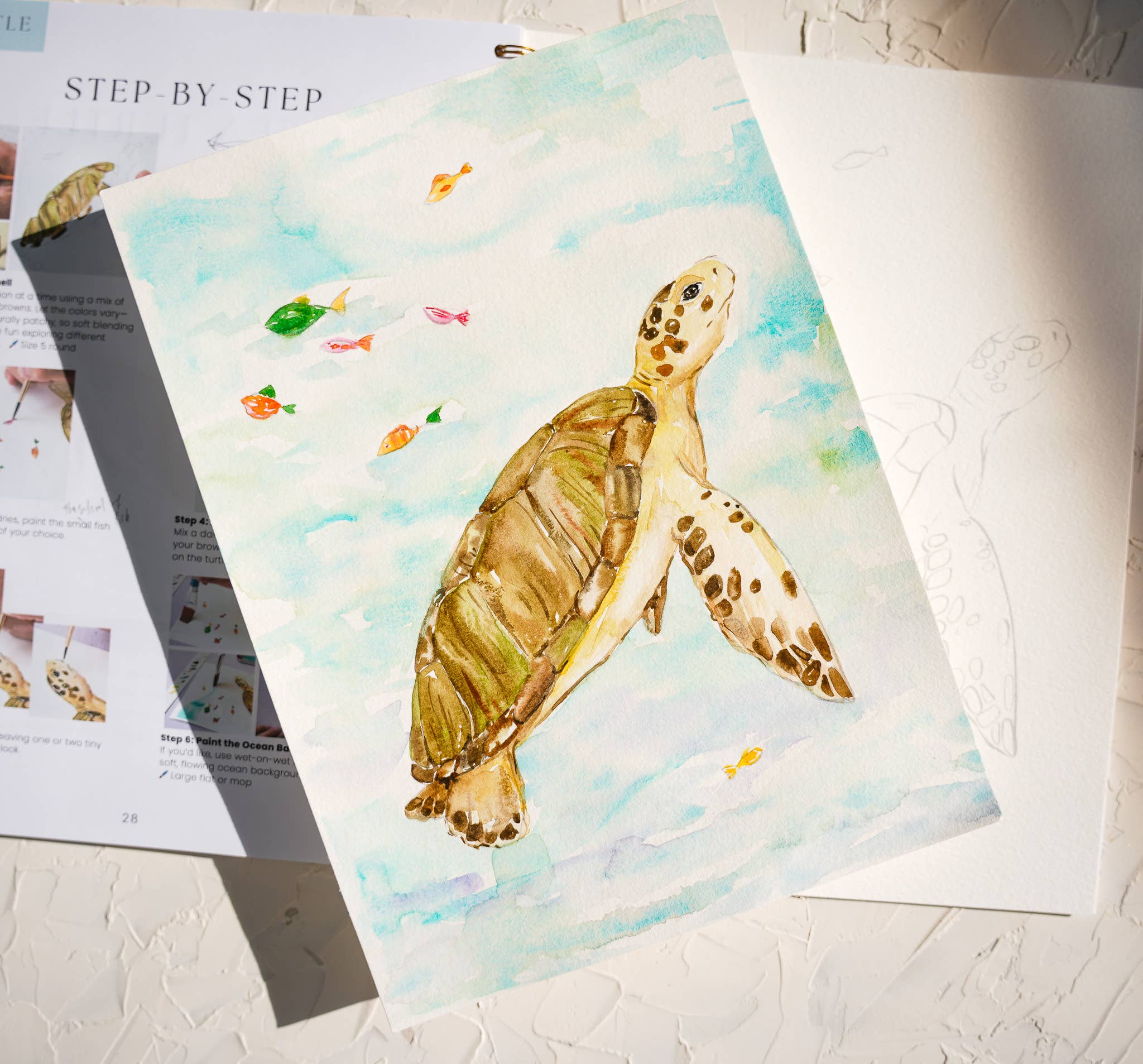 Watercolor Workbook: Seashores & Ocean Outlined Designs