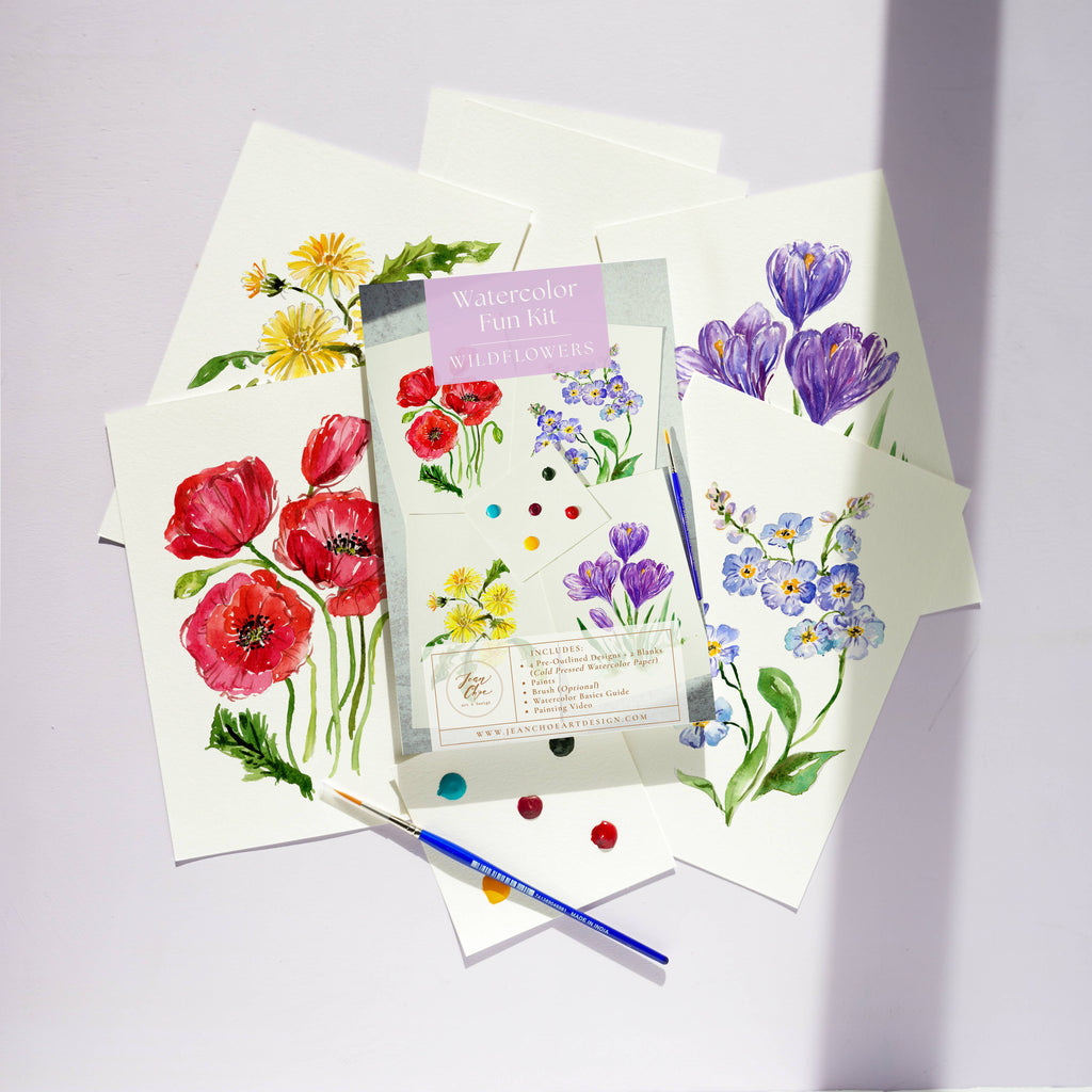 Wildflowers Watercolor All-In-1 Kit for Beginners