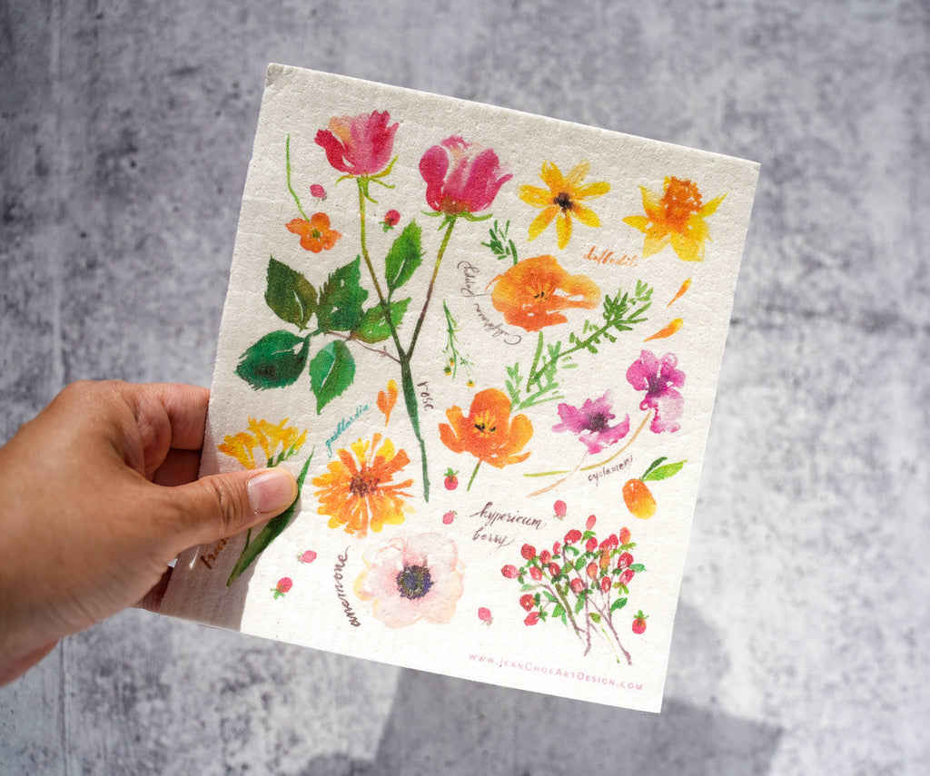 Swedish Dishcloth- Florals (Single)