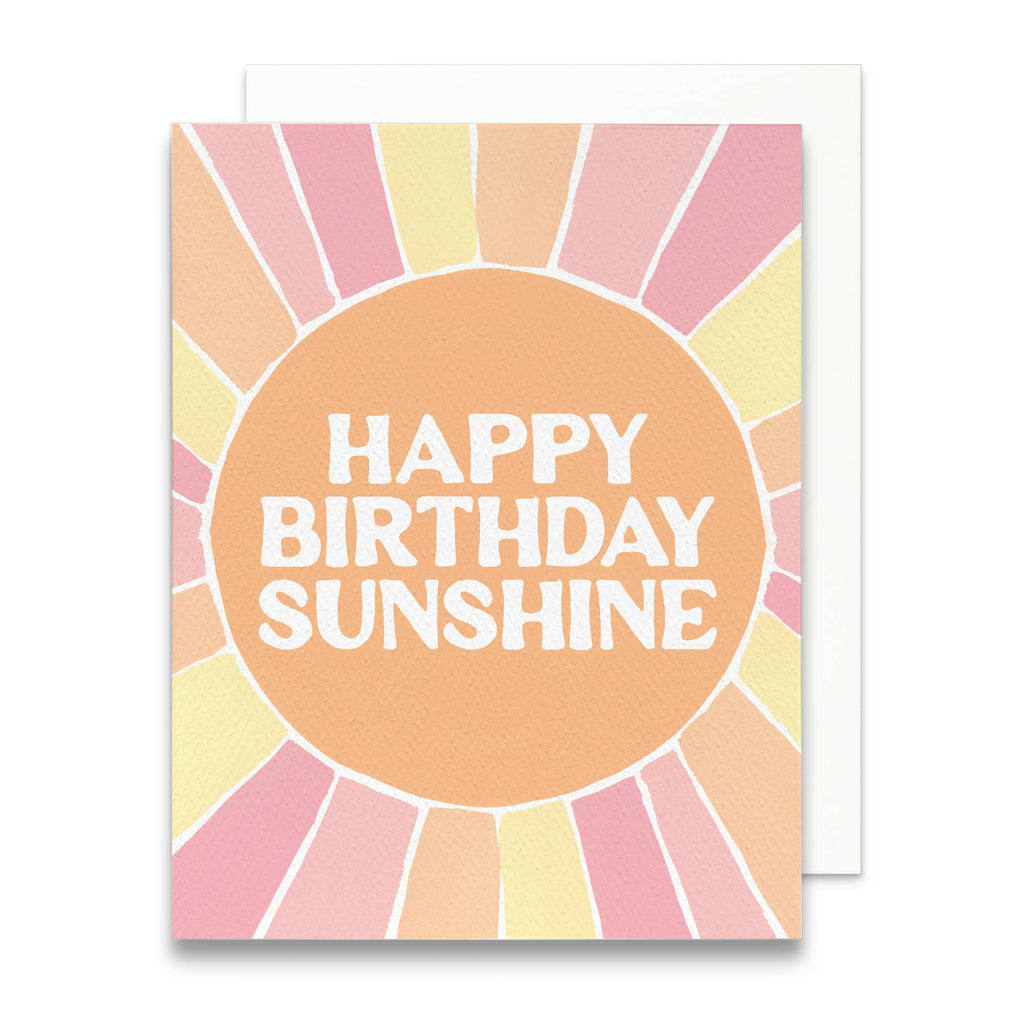 Happy Birthday Sunshine Greeting Card | Retro Sun Birthday