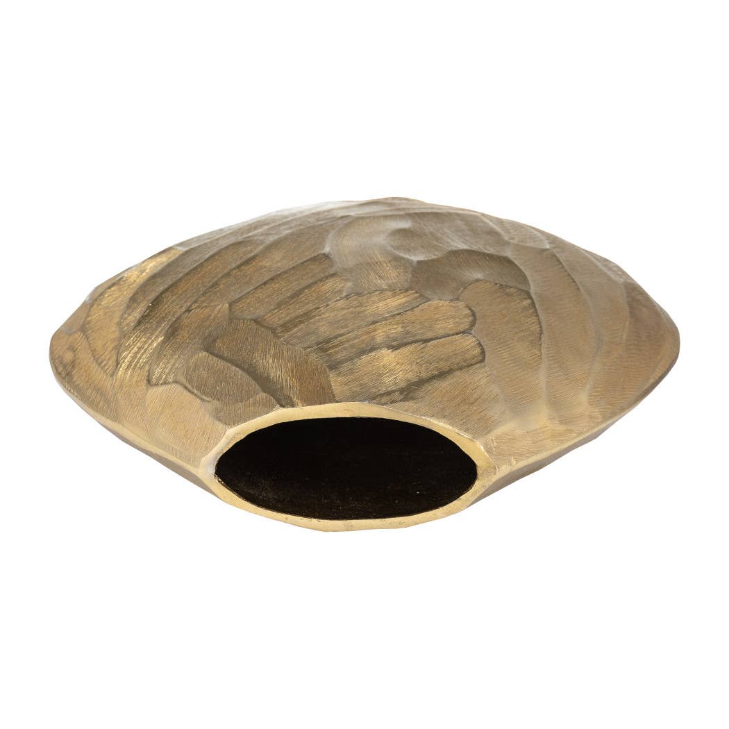 Hammered Metal Decorative Vase - Gold, 14 in.