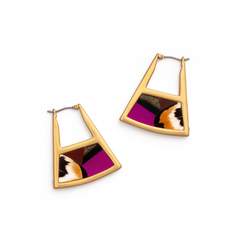 Ava Double Sided Triangle Hoop