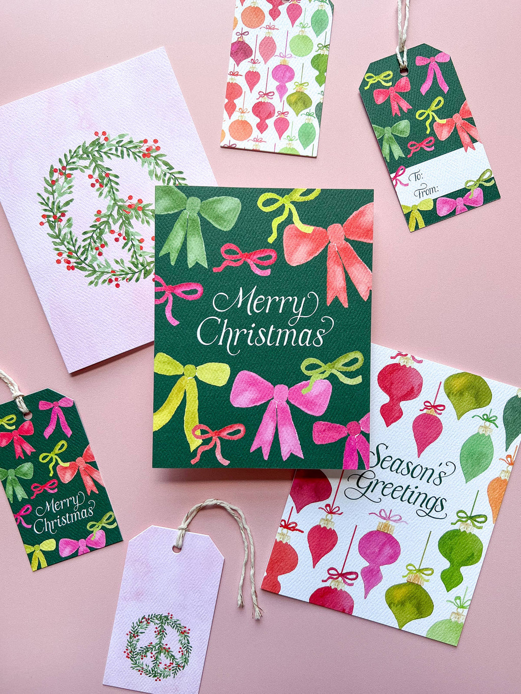 Retro Ornaments Greeting Card | Christmas Ornaments Card