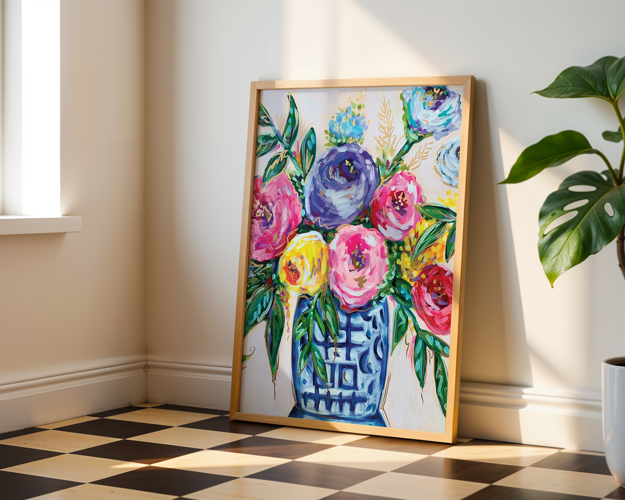 Blue Vase Floral Art Print