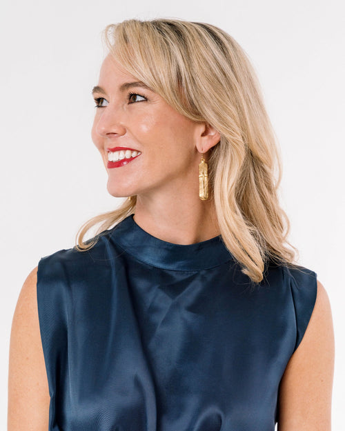 Bar Cross Earrings| Susan Shaw| Gold