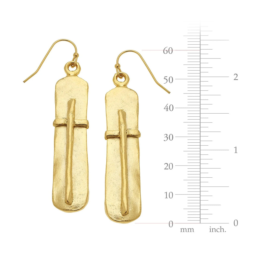 Bar Cross Earrings