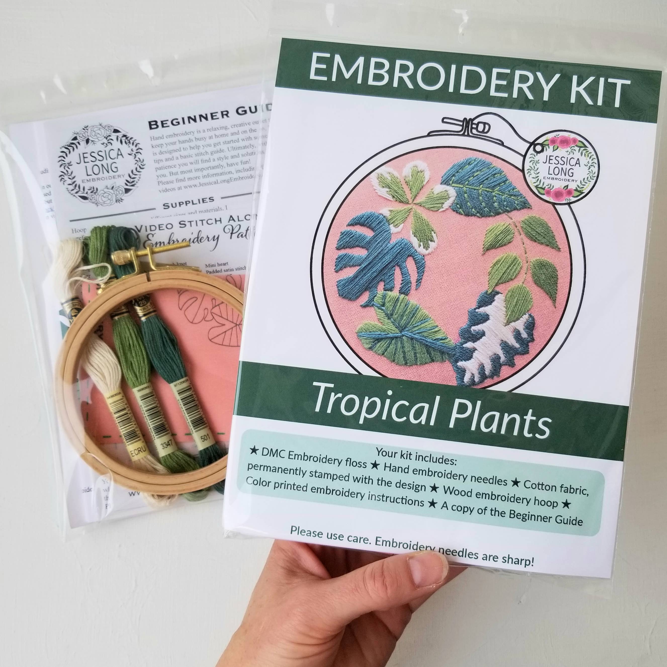 Tropical Plants Beginner Hand Embroidery Kit