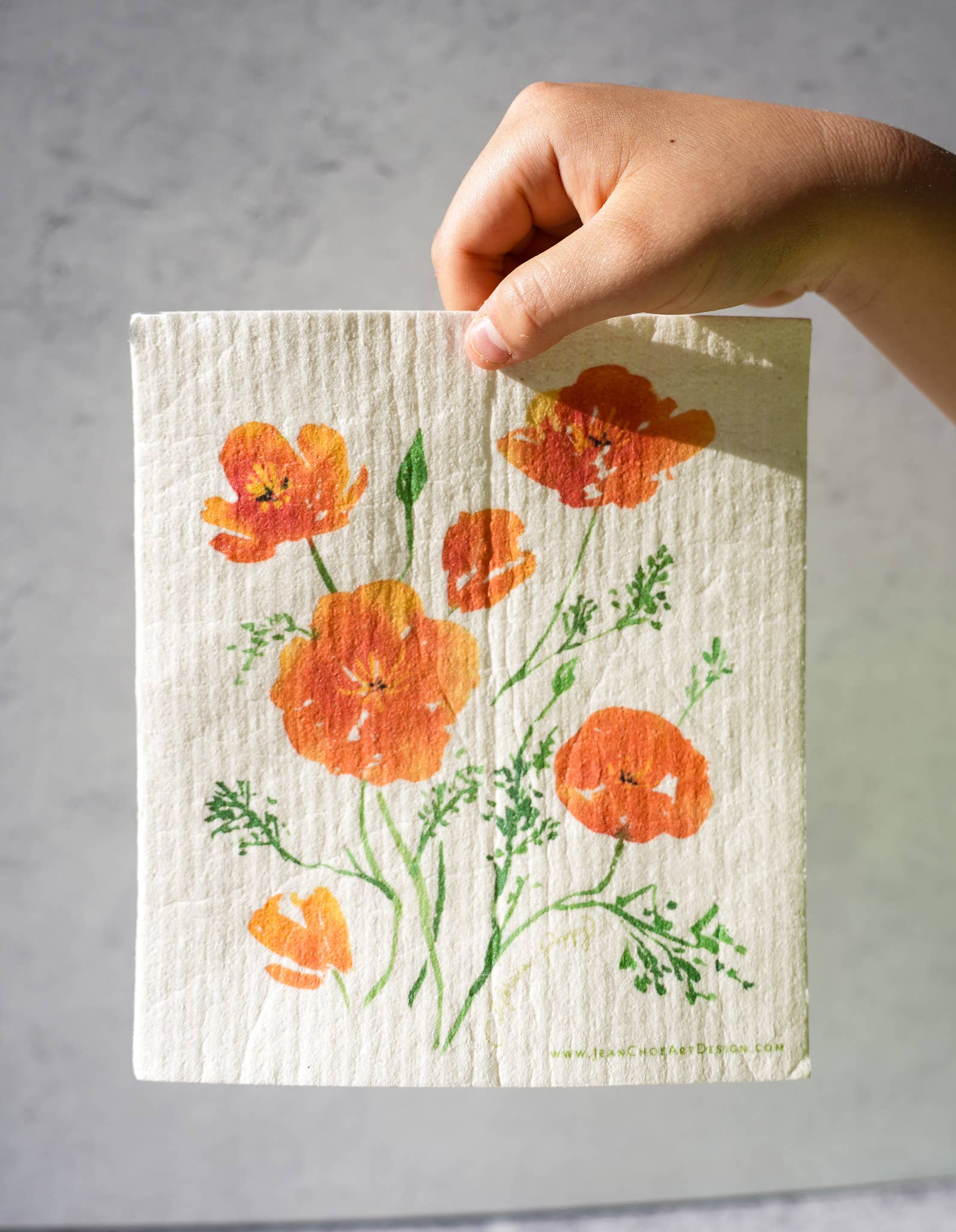 Swedish Dishcloth- California Poppy (Single)