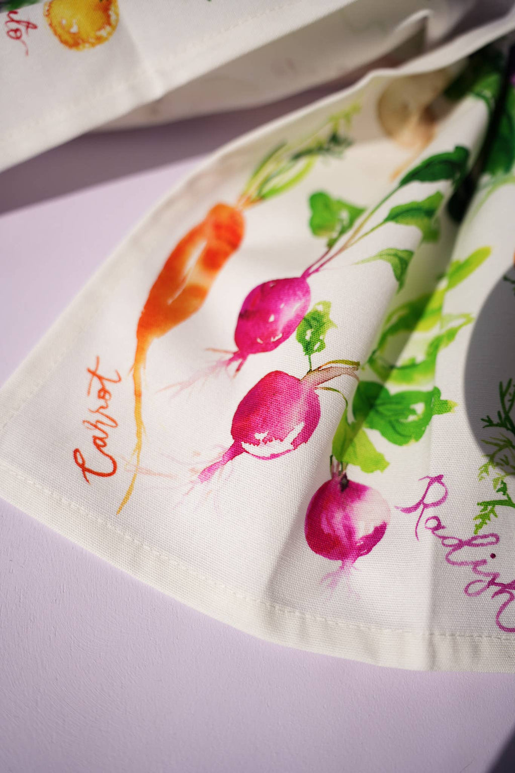 Vegetable Medley Tea Towel. Watercolor Veggie Kitchen Towel.