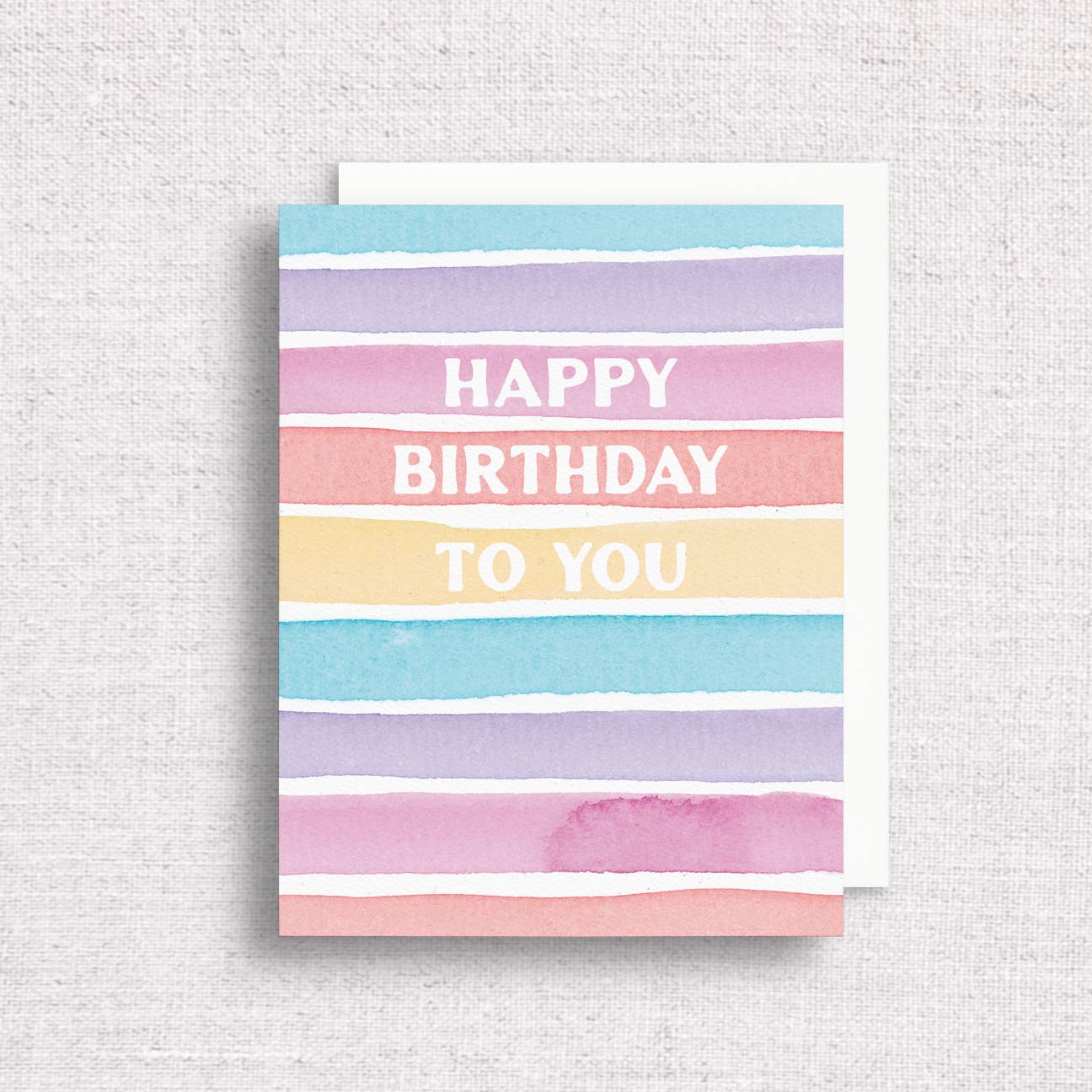 Rainbow Stripes Happy Birthday To You Greeting Card