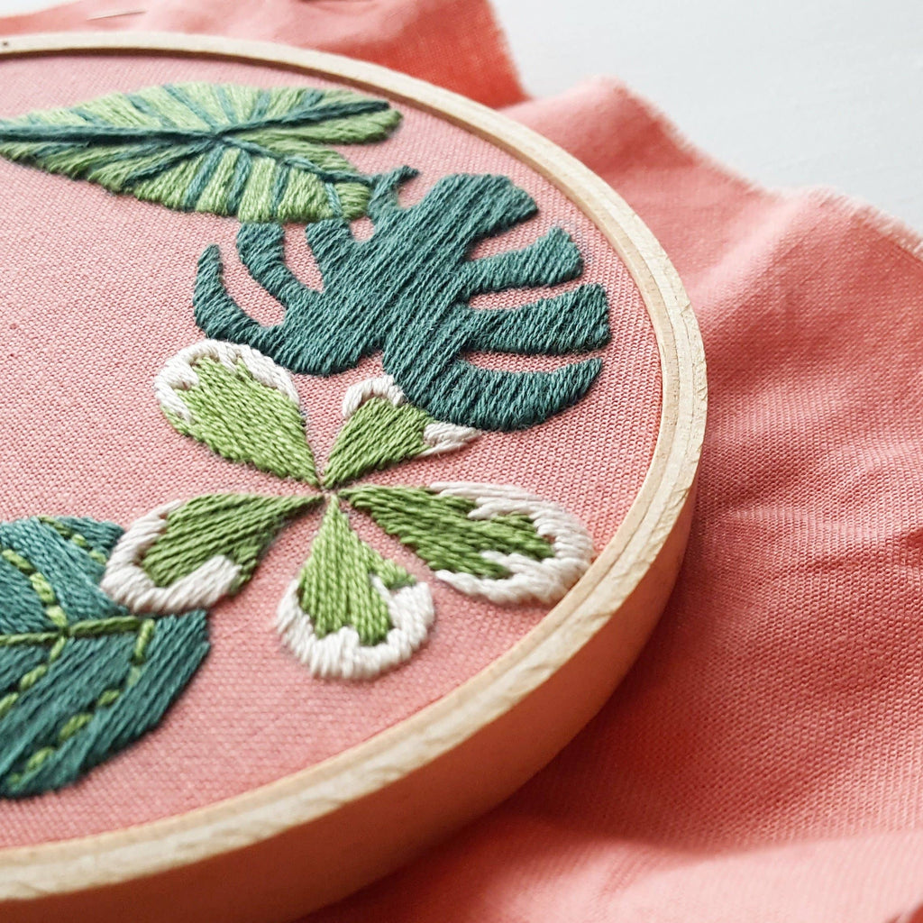 Tropical Plants Beginner Hand Embroidery Kit