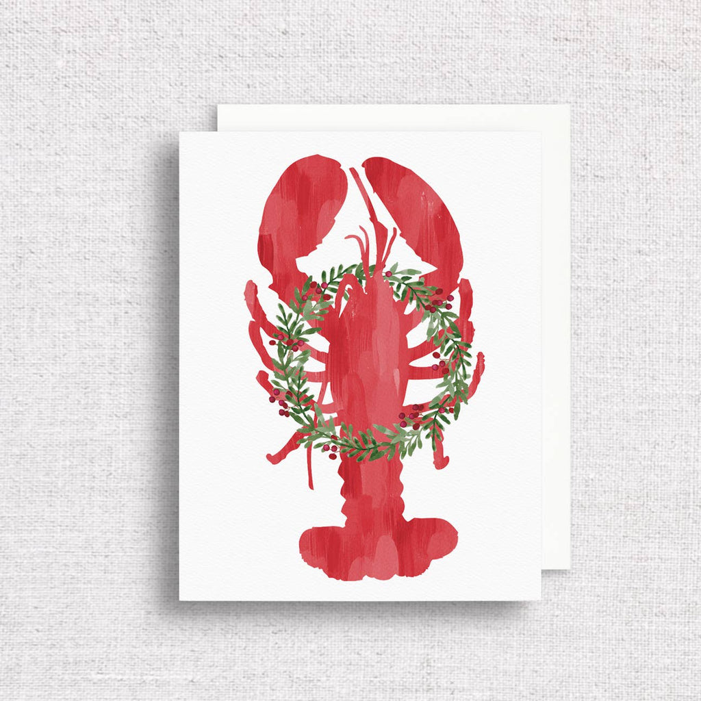 Holiday Lobster Greeting Card | Coastal Christmas Card