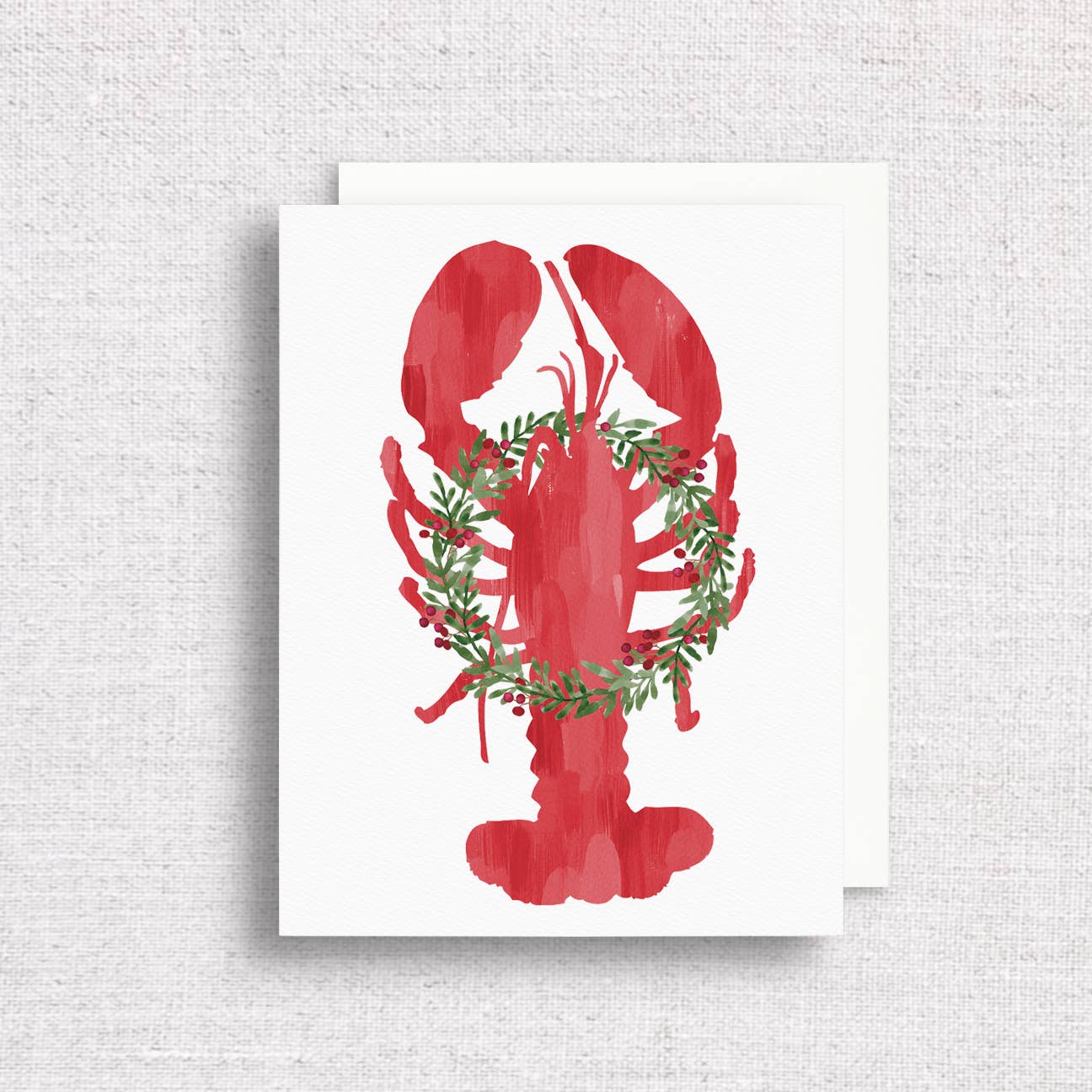Holiday Lobster Greeting Card | Coastal Christmas Card