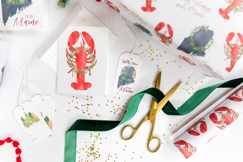 Holiday Lobster Greeting Card | Coastal Christmas Card