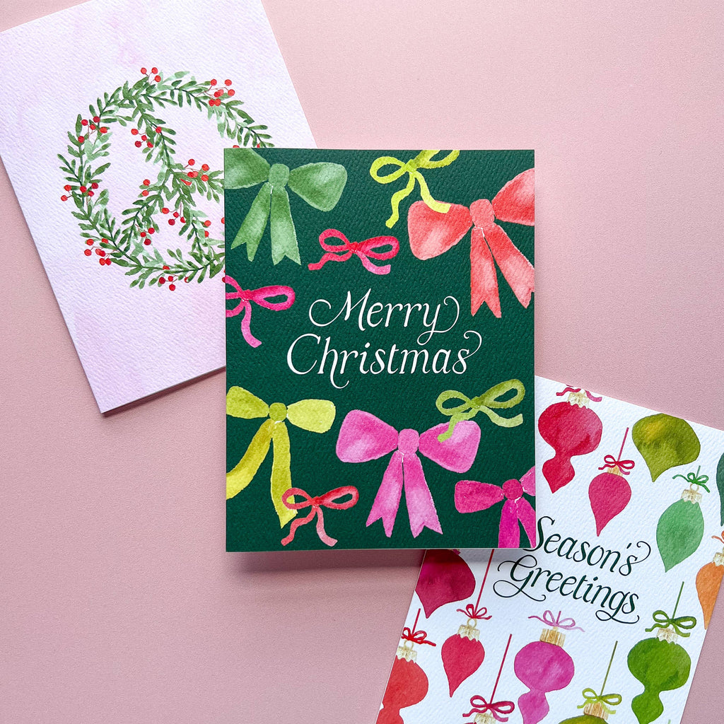 Retro Ornaments Greeting Card | Christmas Ornaments Card