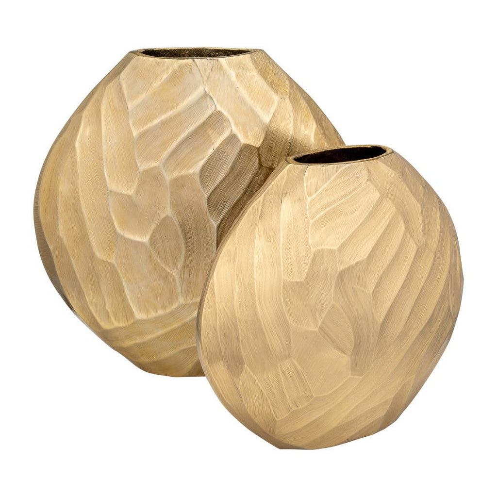 Hammered Metal Decorative Vase - Gold, 14 in.