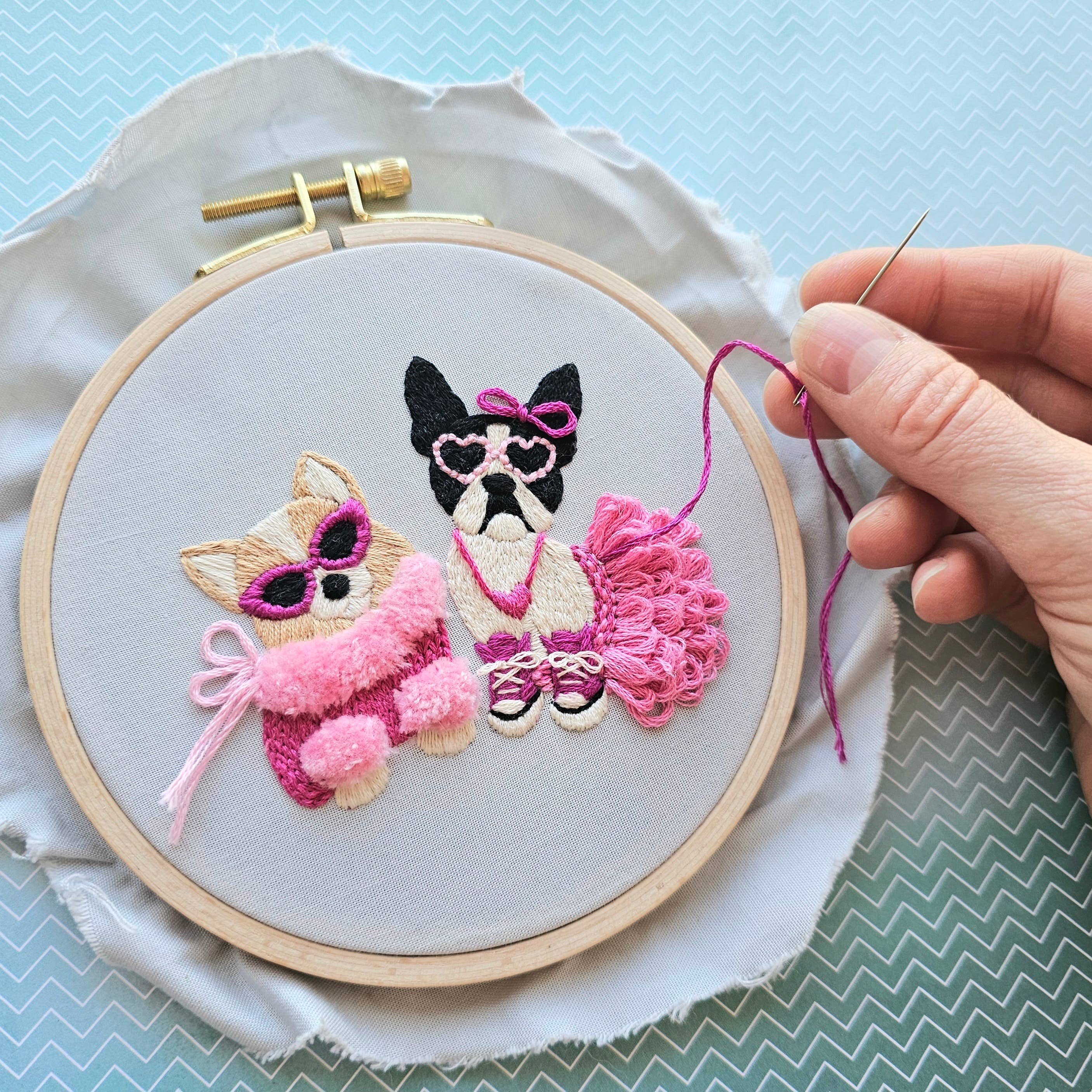 Pawty Time Embroidery Kit