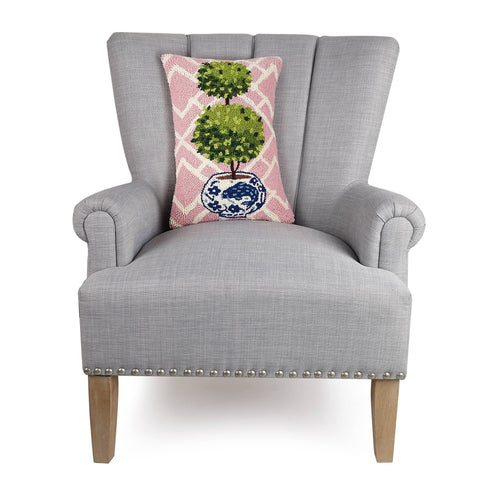 Ball Topiary Hook Pillow| Juniper Skies| Pink