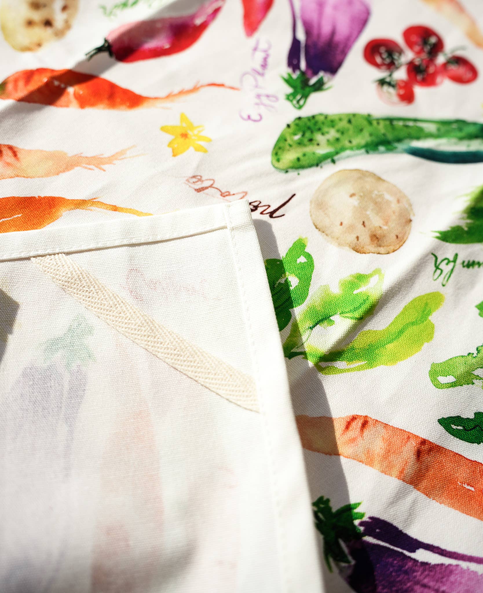 Vegetable Medley Tea Towel. Watercolor Veggie Kitchen Towel.
