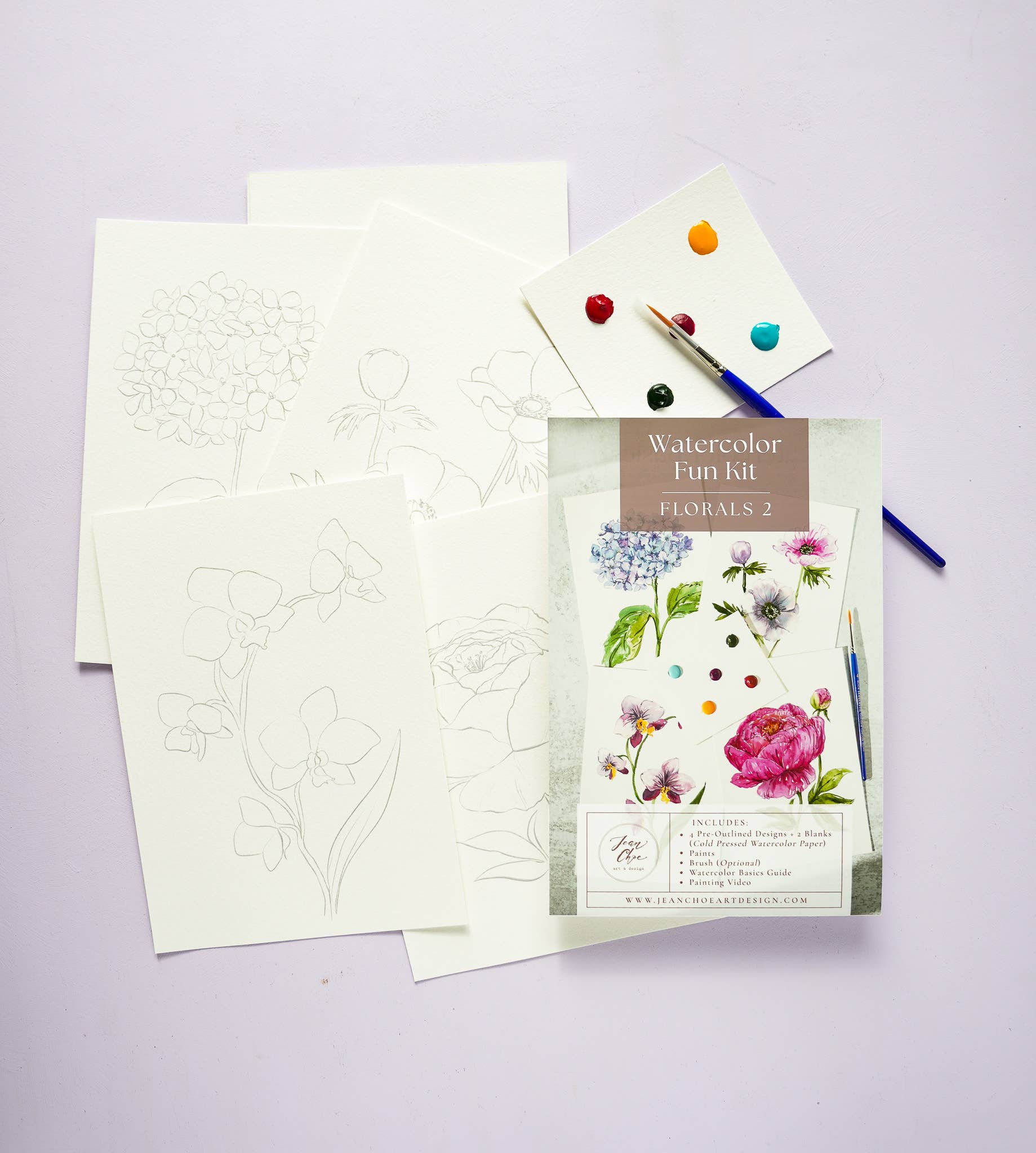 Florals 2 Watercolor Painting Kit: DIY Art Kit for Beginners