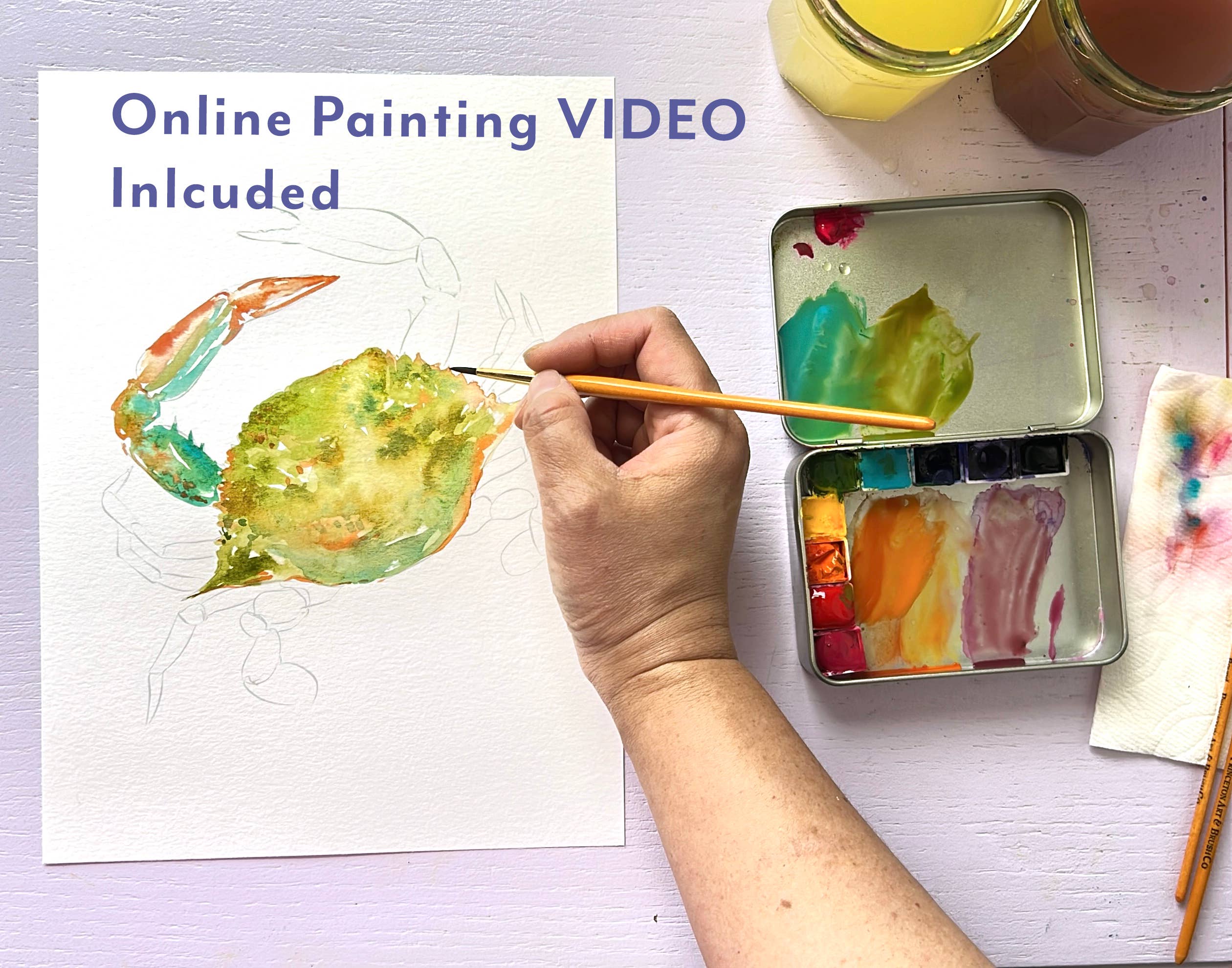 Watercolor Workbook: Seashores & Ocean Outlined Designs