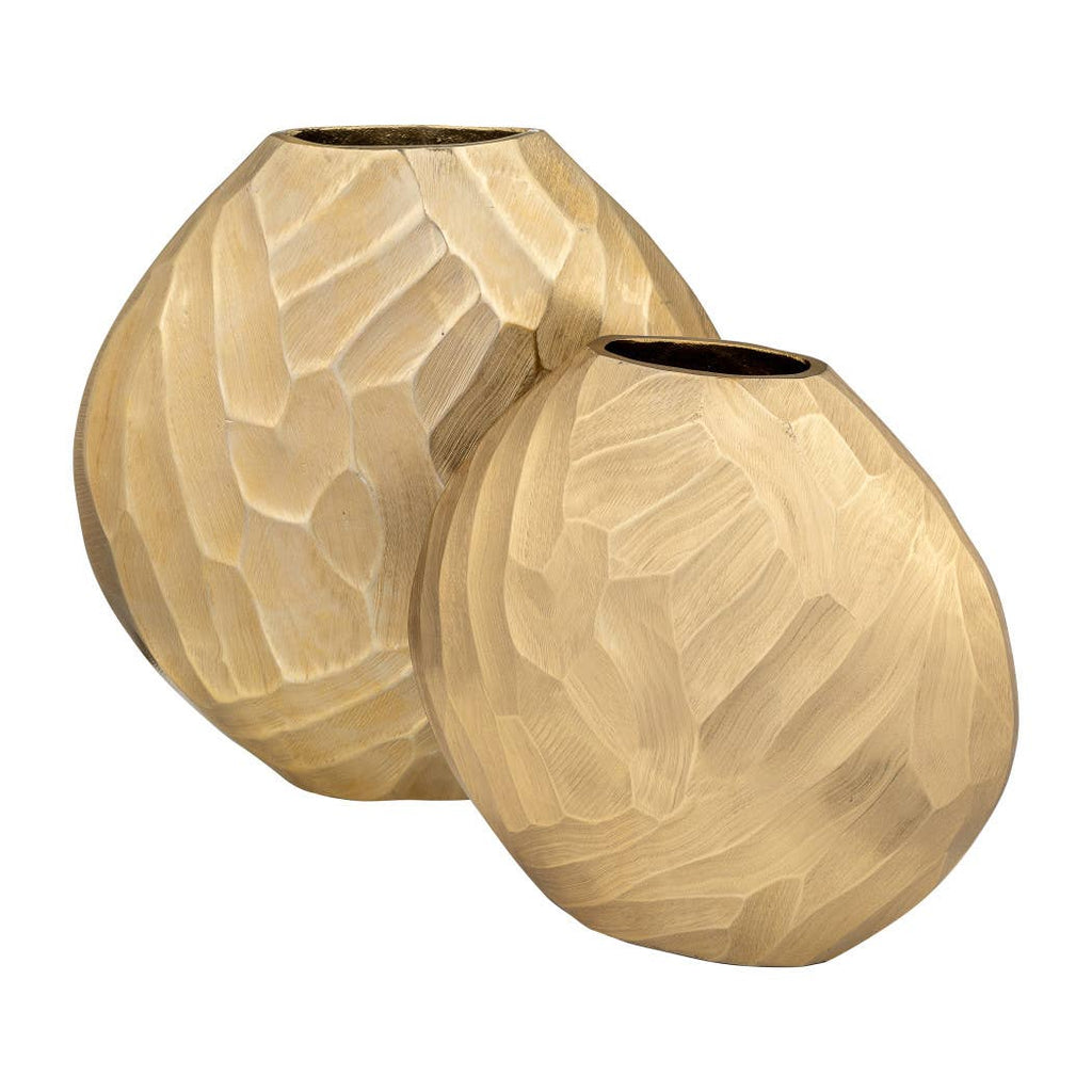 Hammered Metal Decorative Vase - Gold, 14 in.