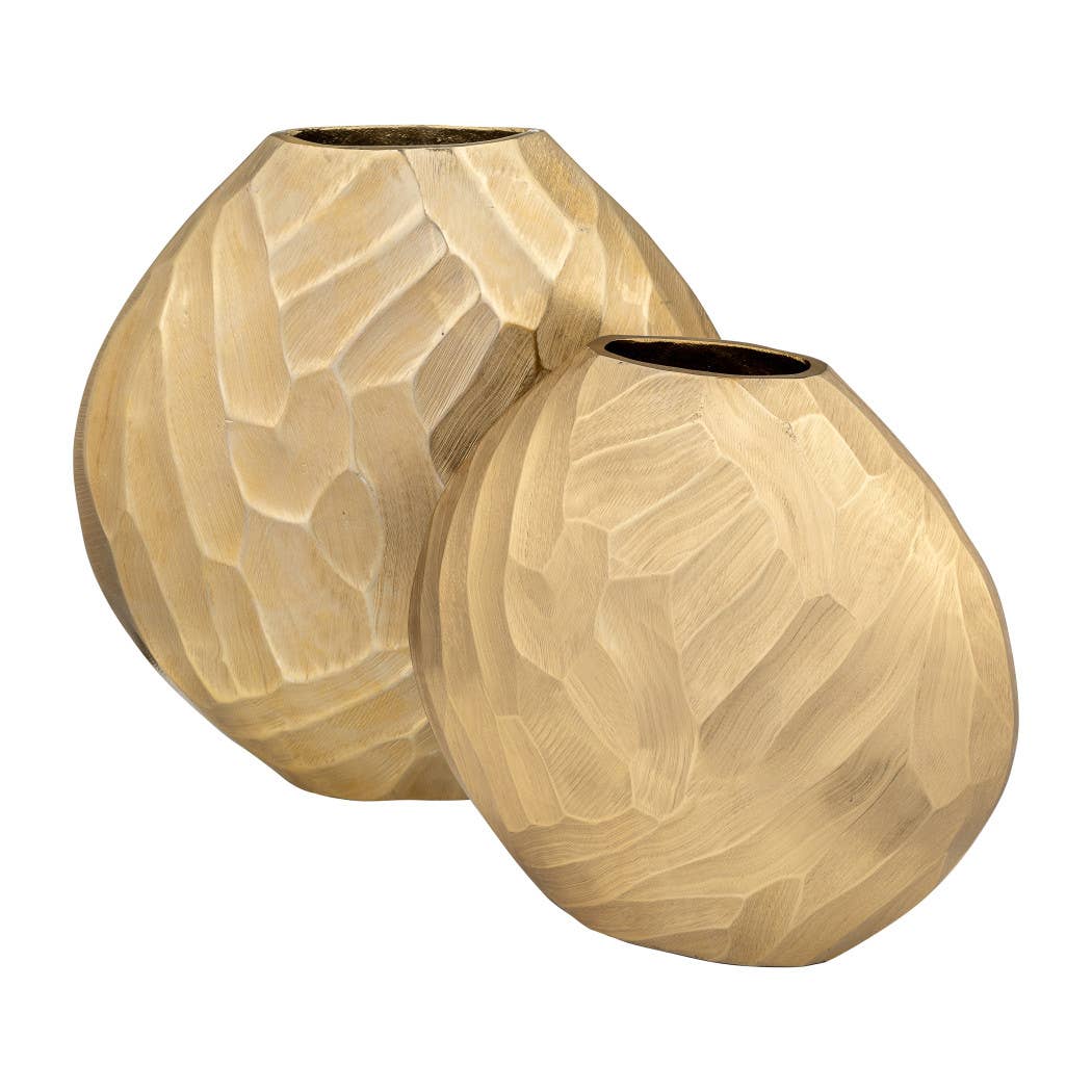 Hammered Metal Decorative Vase - Gold, 14 in.