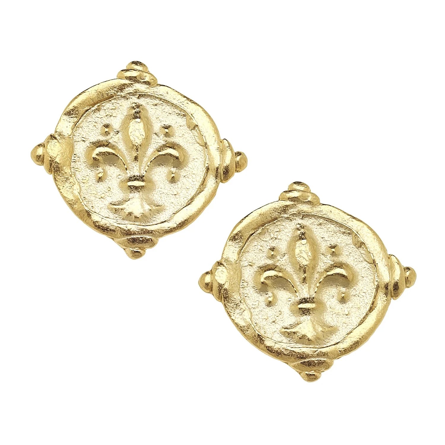 Fleur De Lis Intaglio Studs