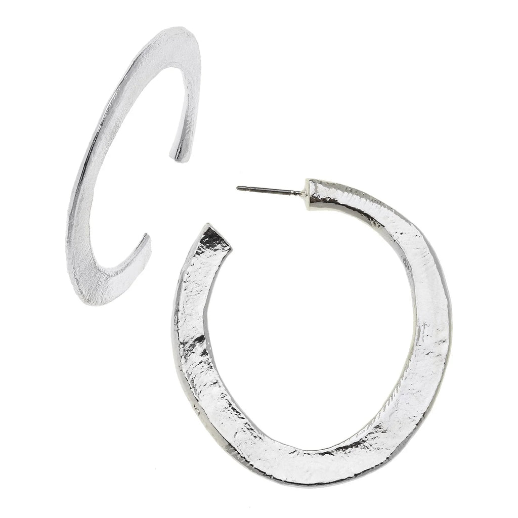 Hammered Hoops – Silver