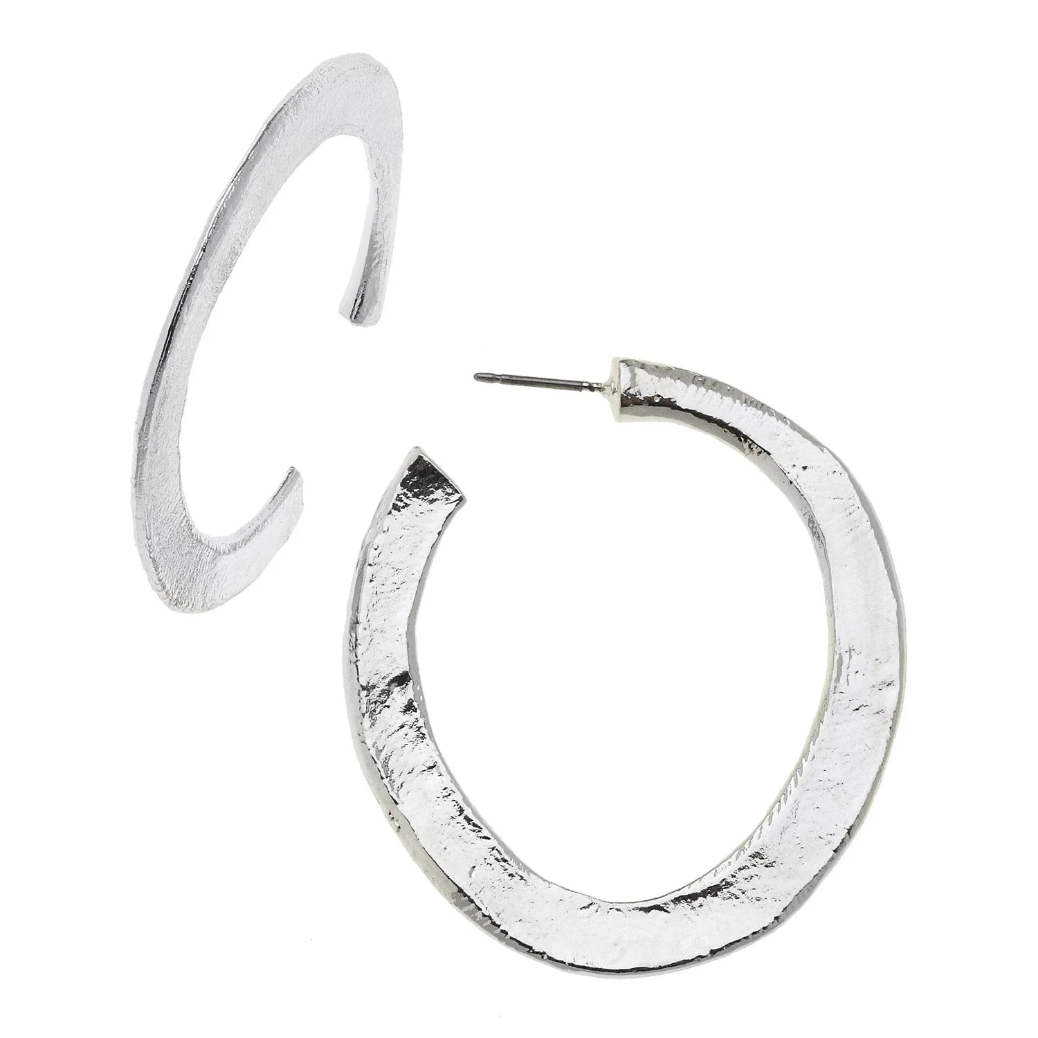 Hammered Hoops – Silver